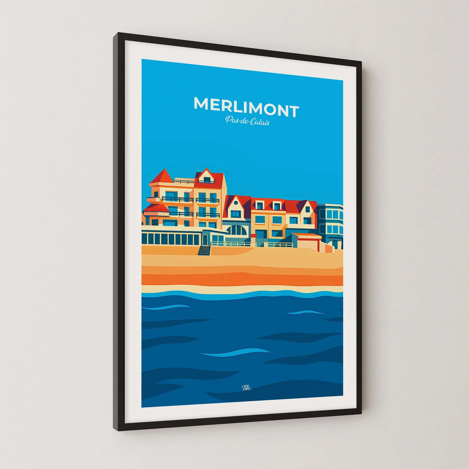 Affiche Merlimont - Poster vintage, impression artistique murale