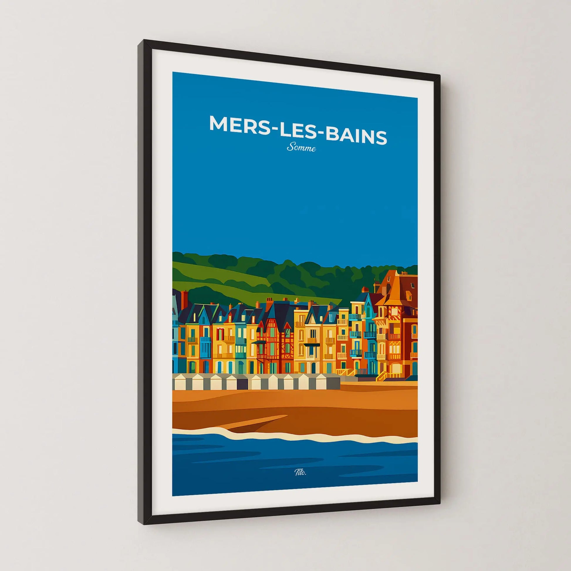 Affiche Mers-les-Bains - Poster vintage, impression artistique murale
