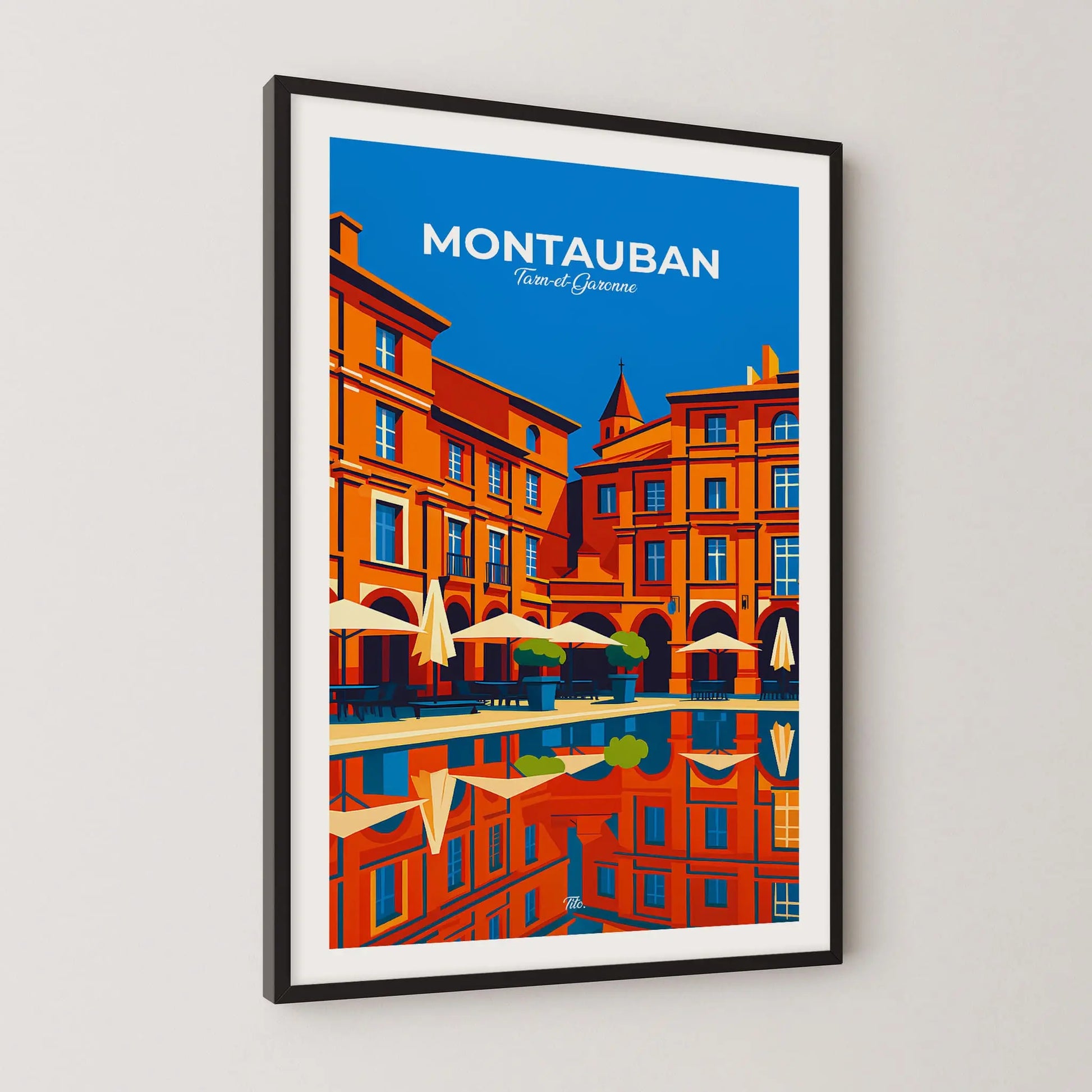 Affiche Montauban - Poster vintage, impression artistique murale