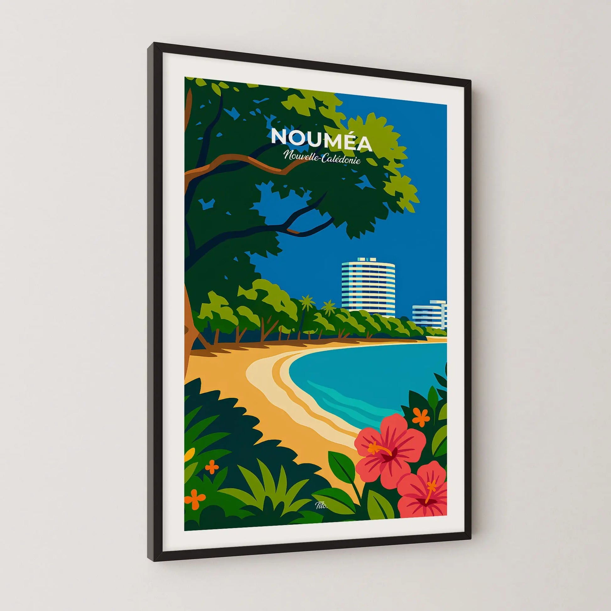 Affiche Nouméa - Poster vintage, impression artistique murale