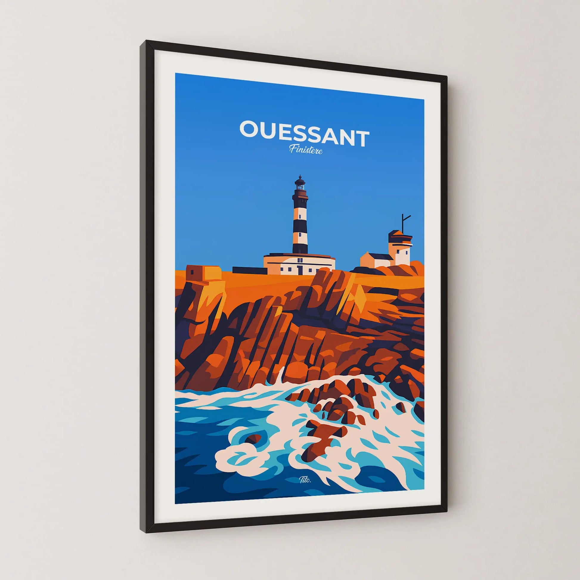 Affiche Ouessant - Poster vintage, impression artistique murale