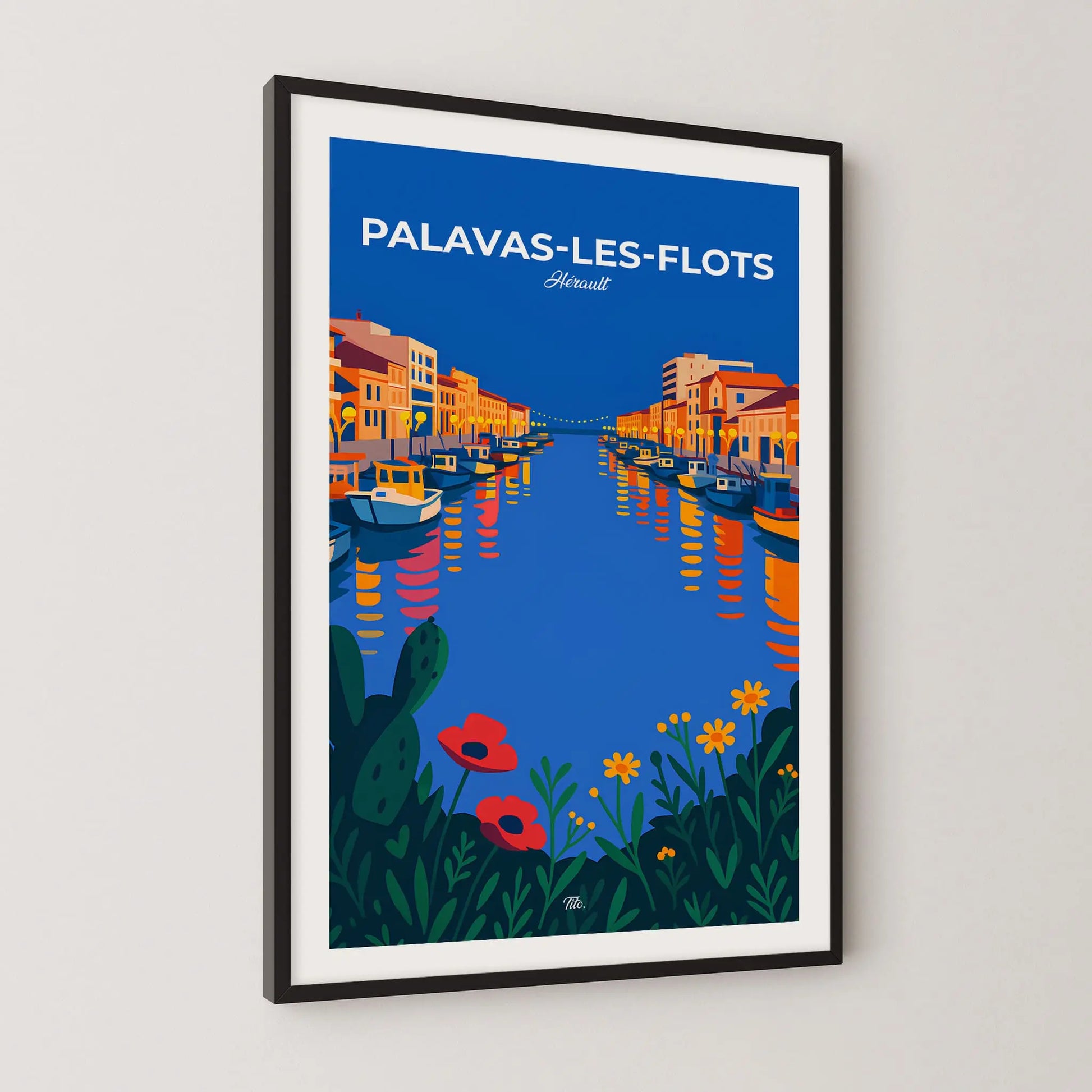 Affiche Palavas-les-Flots - Poster vintage, impression artistique murale