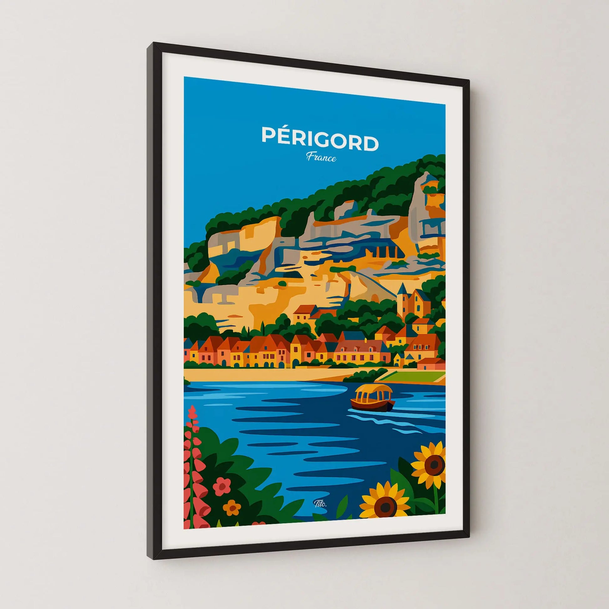 Affiche Périgord - Poster vintage, impression artistique murale