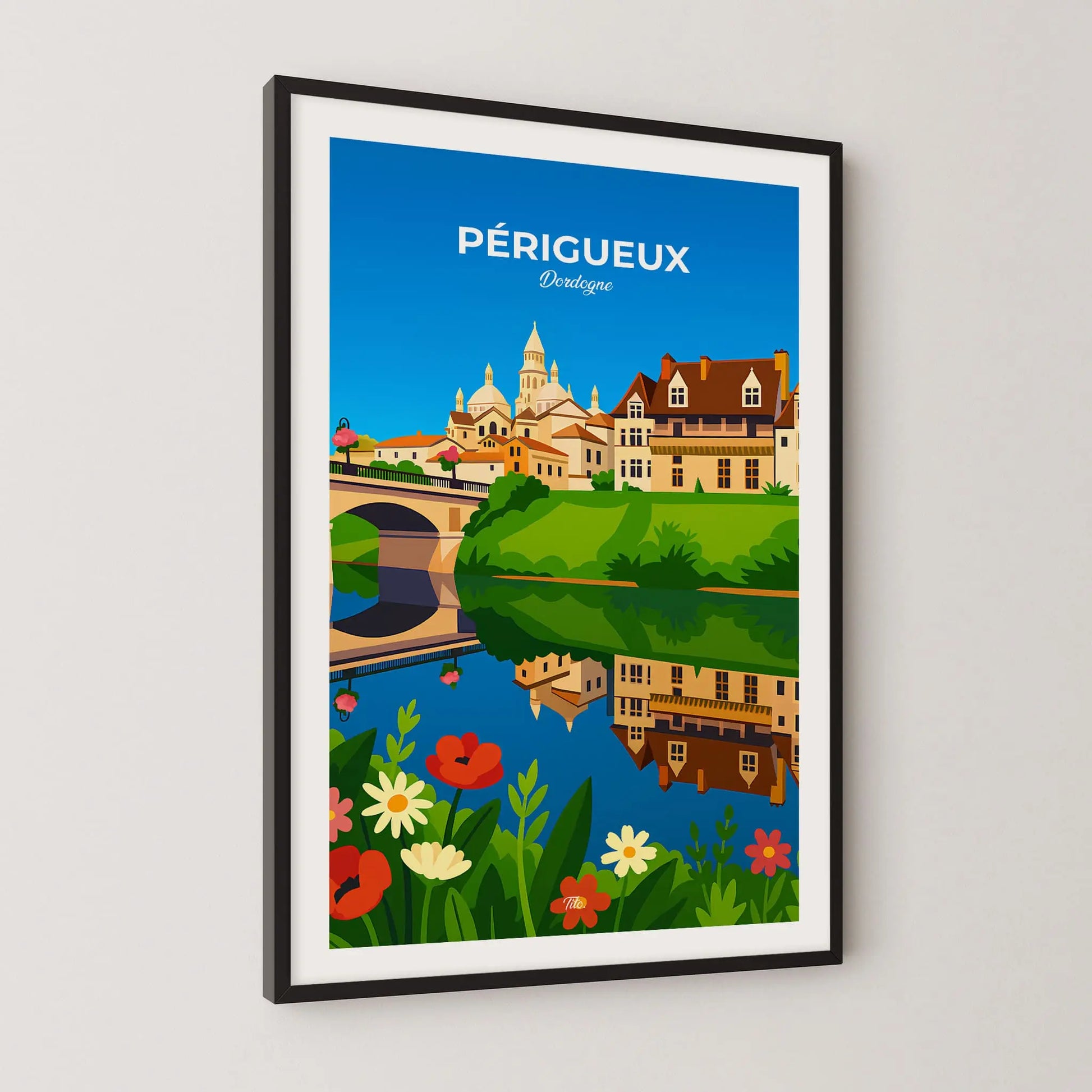 Affiche Périgueux - Poster vintage, impression artistique murale