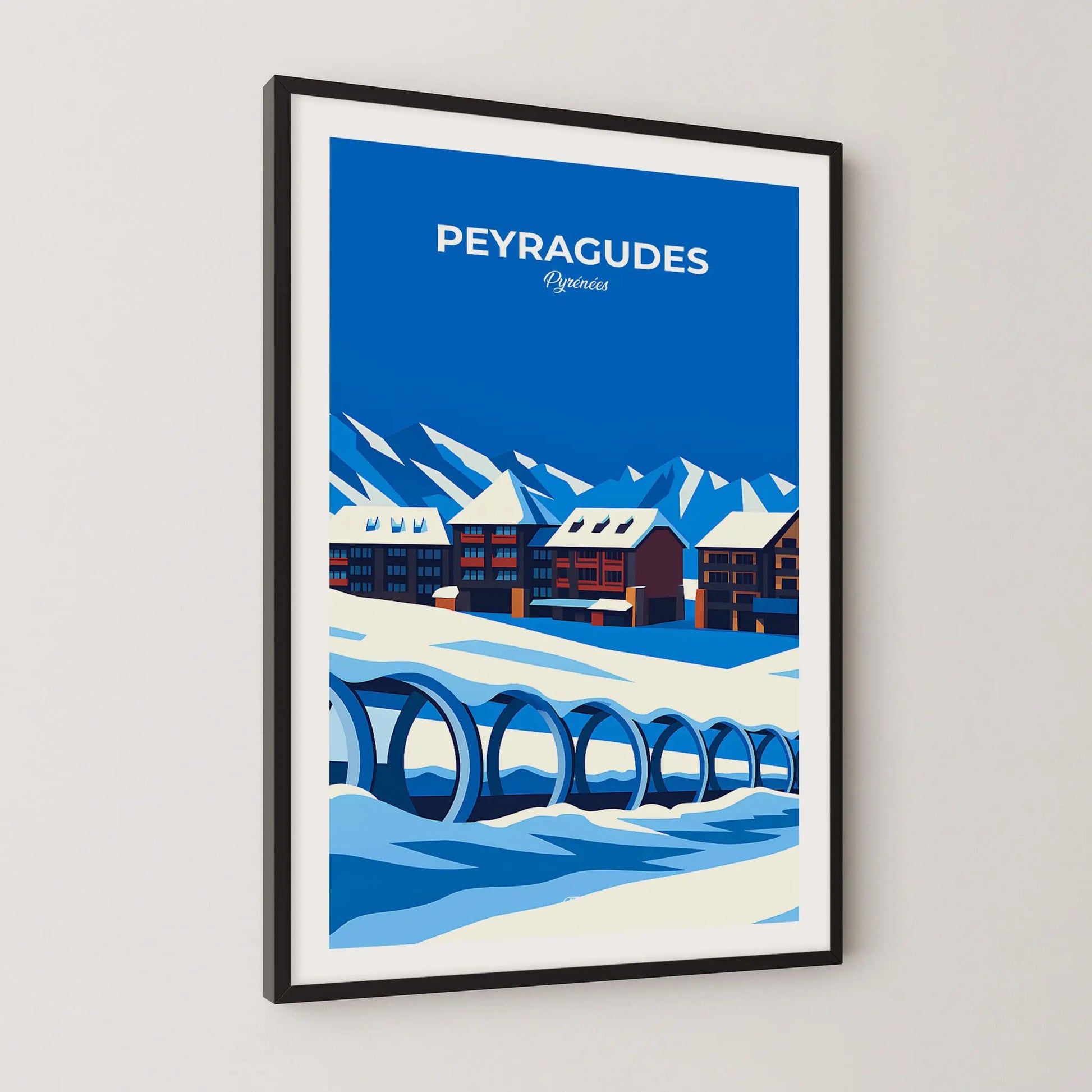 Affiche Peyragudes - Poster vintage, impression artistique murale