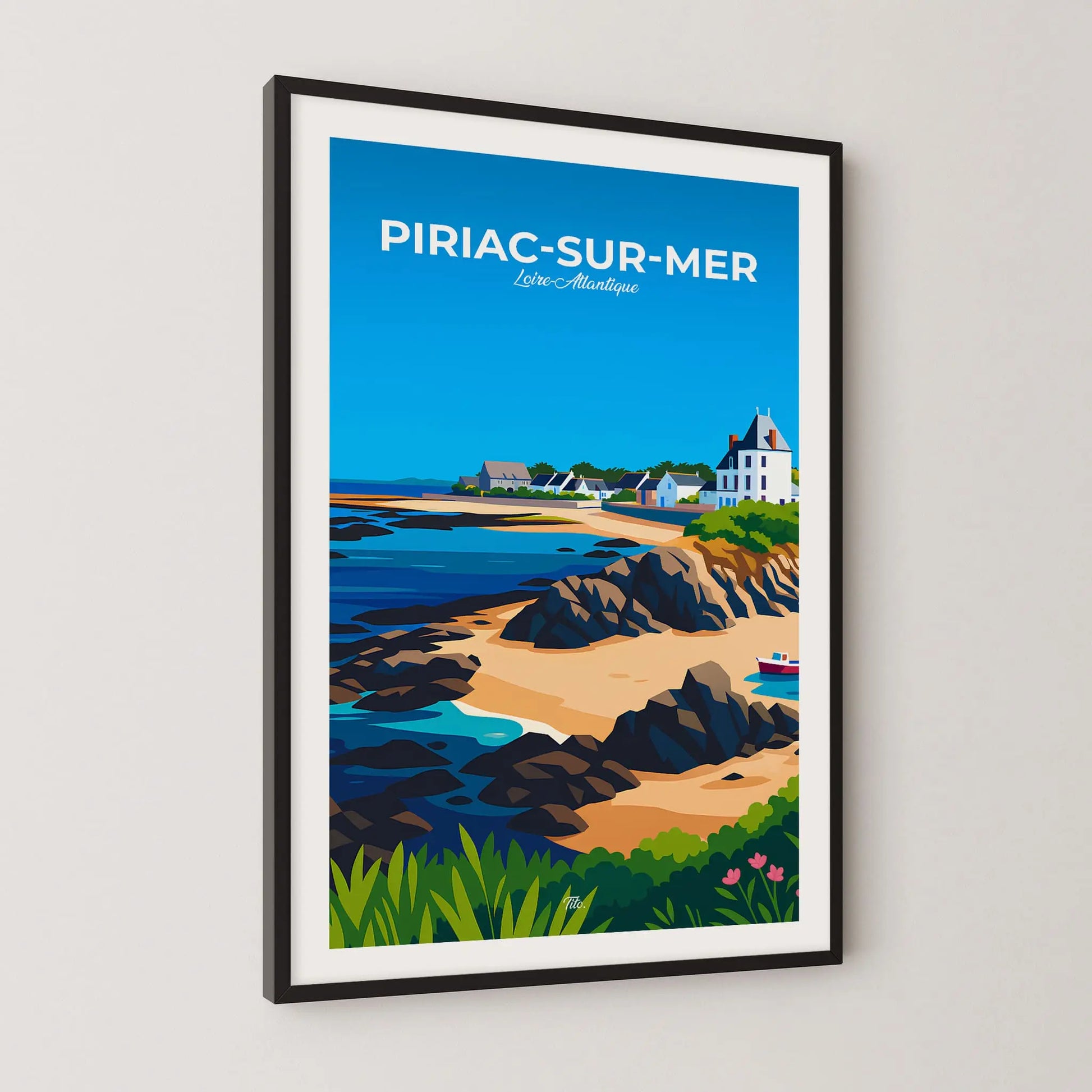 Affiche Piriac-sur-Mer - Poster vintage, impression artistique murale