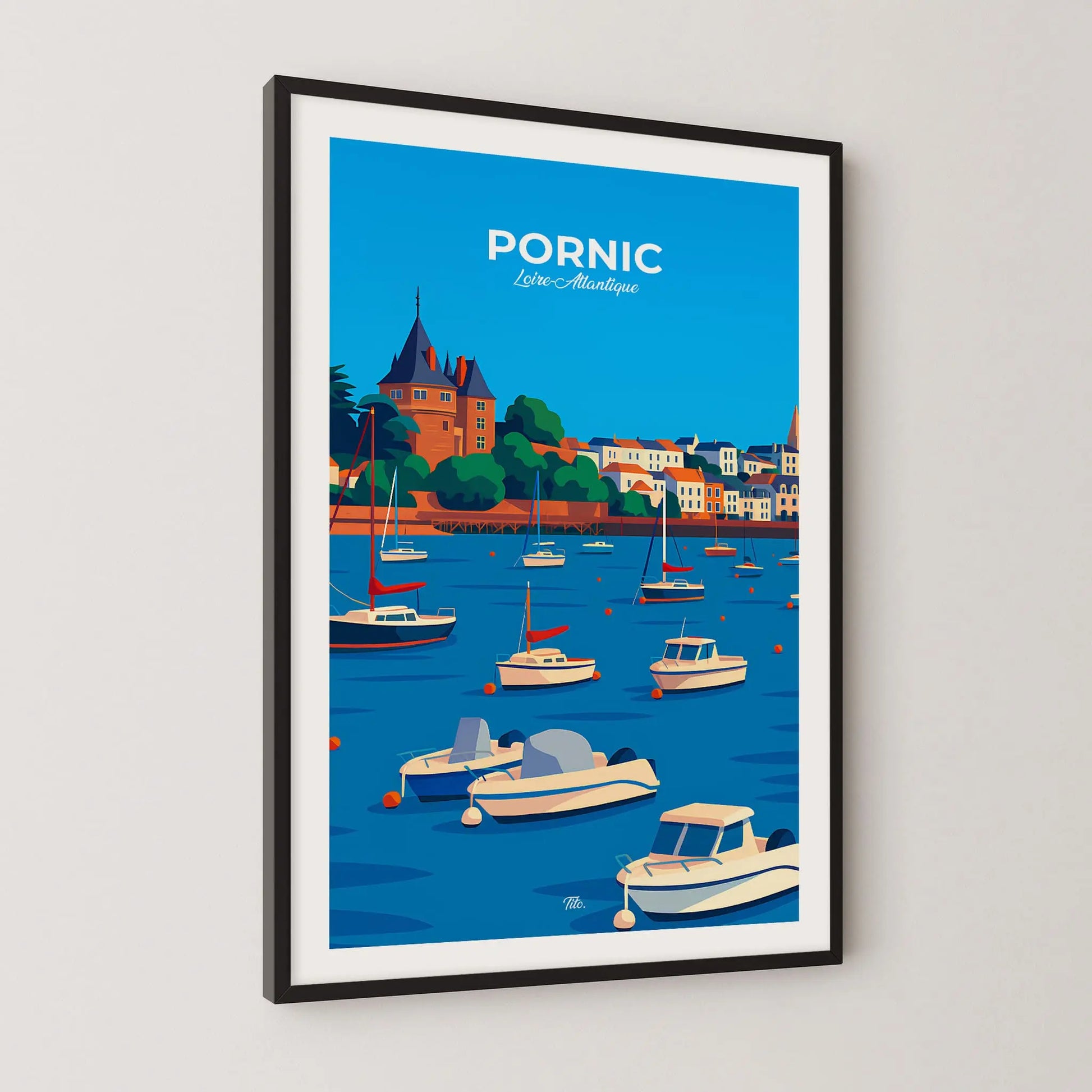 Affiche Pornic - Poster vintage, impression artistique murale