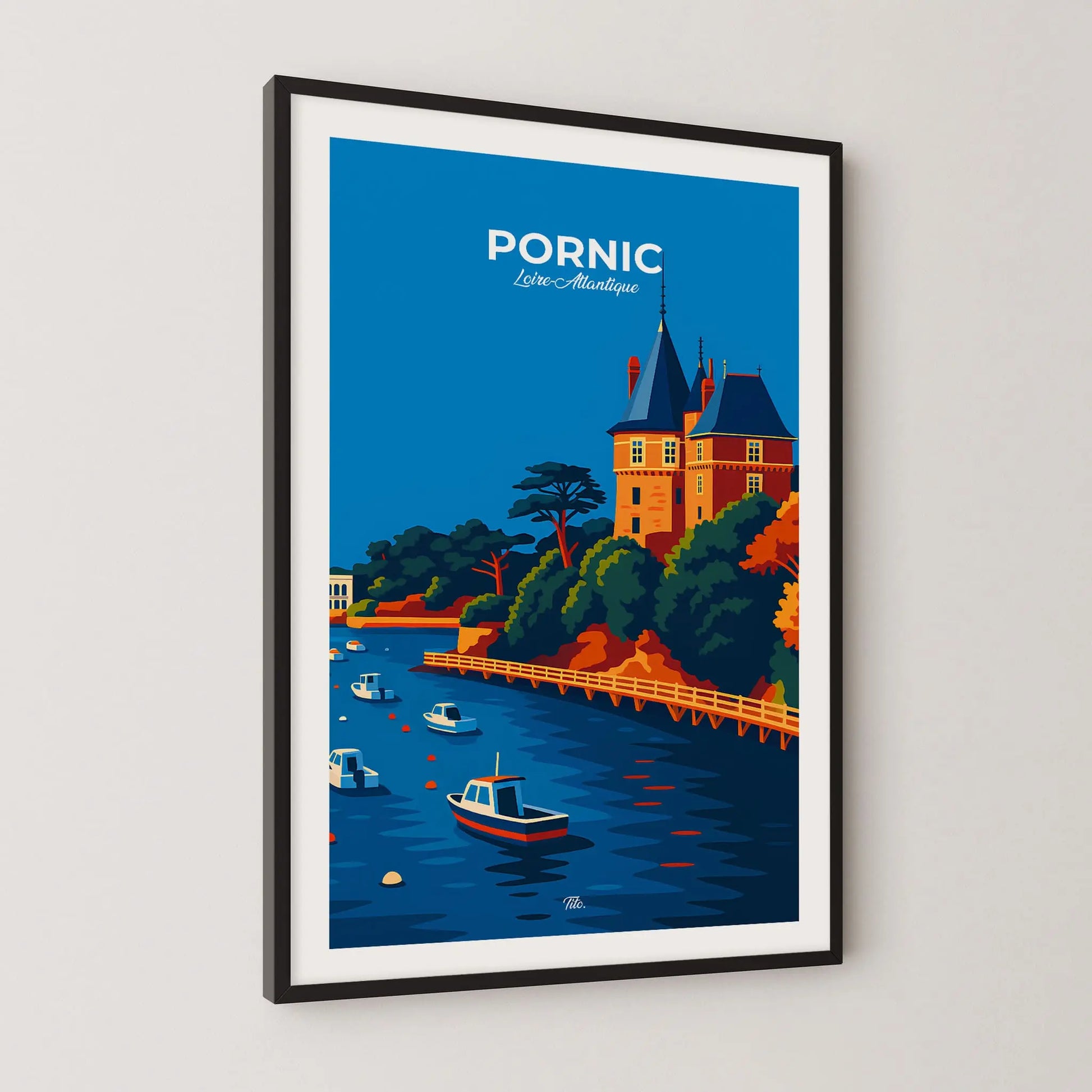 Affiche Pornic - Poster vintage, impression artistique murale
