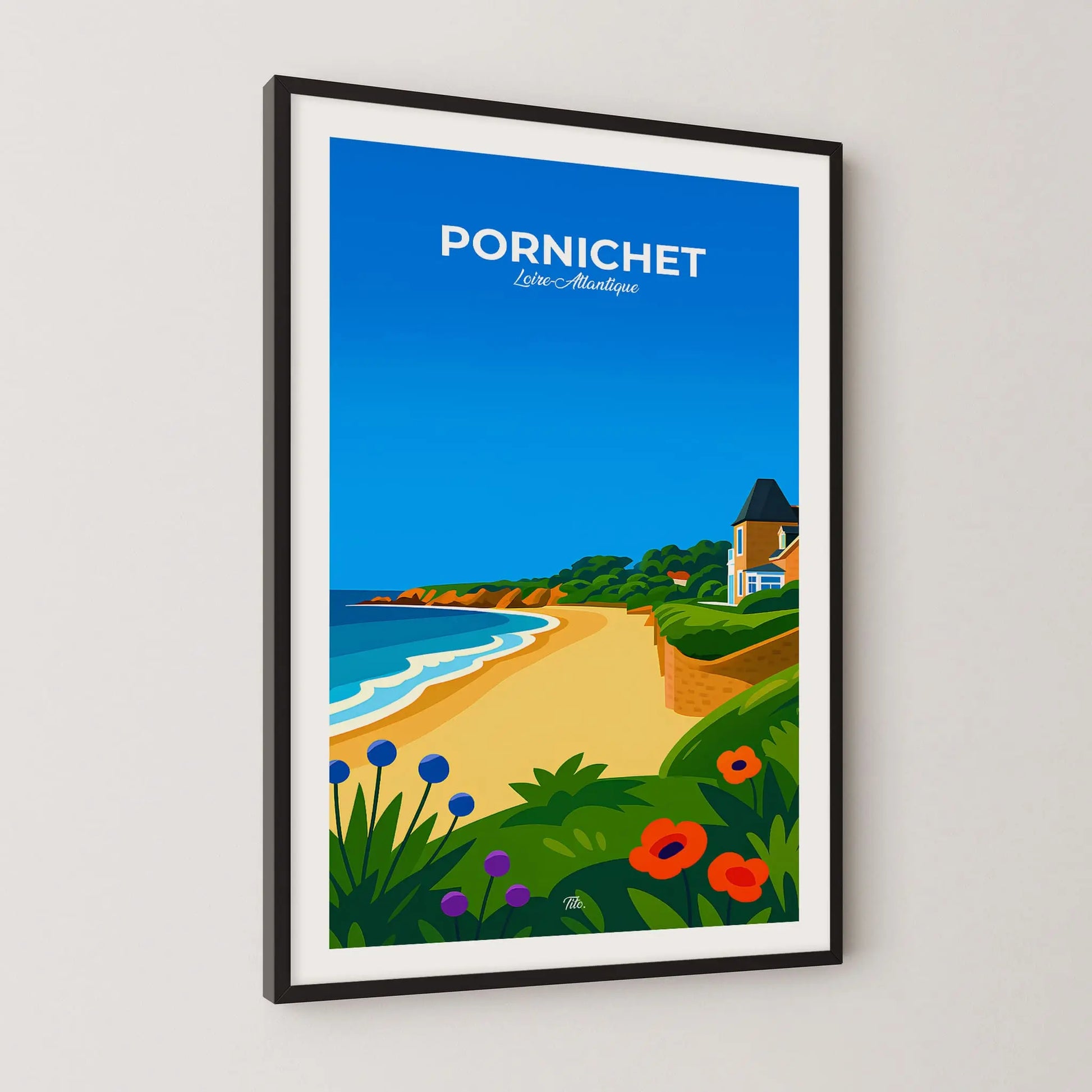 Affiche Pornichet - Poster vintage, impression artistique murale