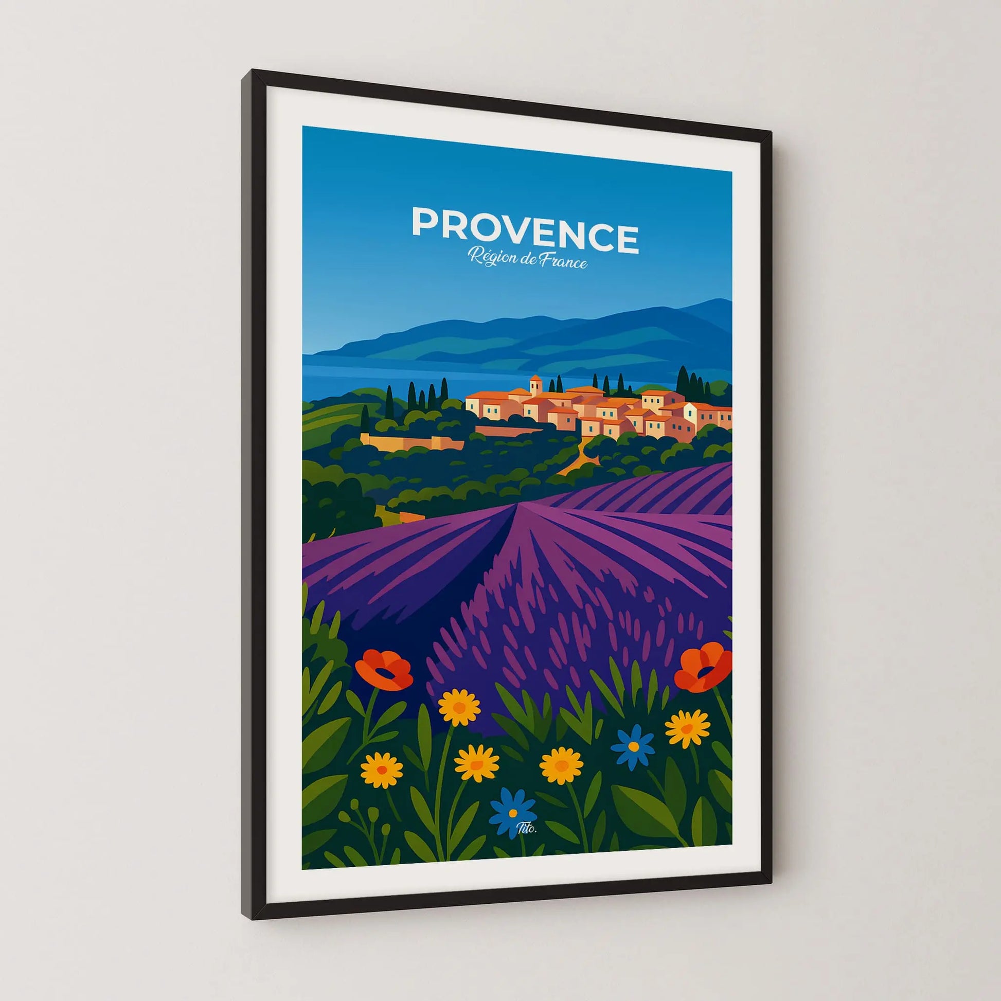 Affiche Provence - Poster vintage, impression artistique murale