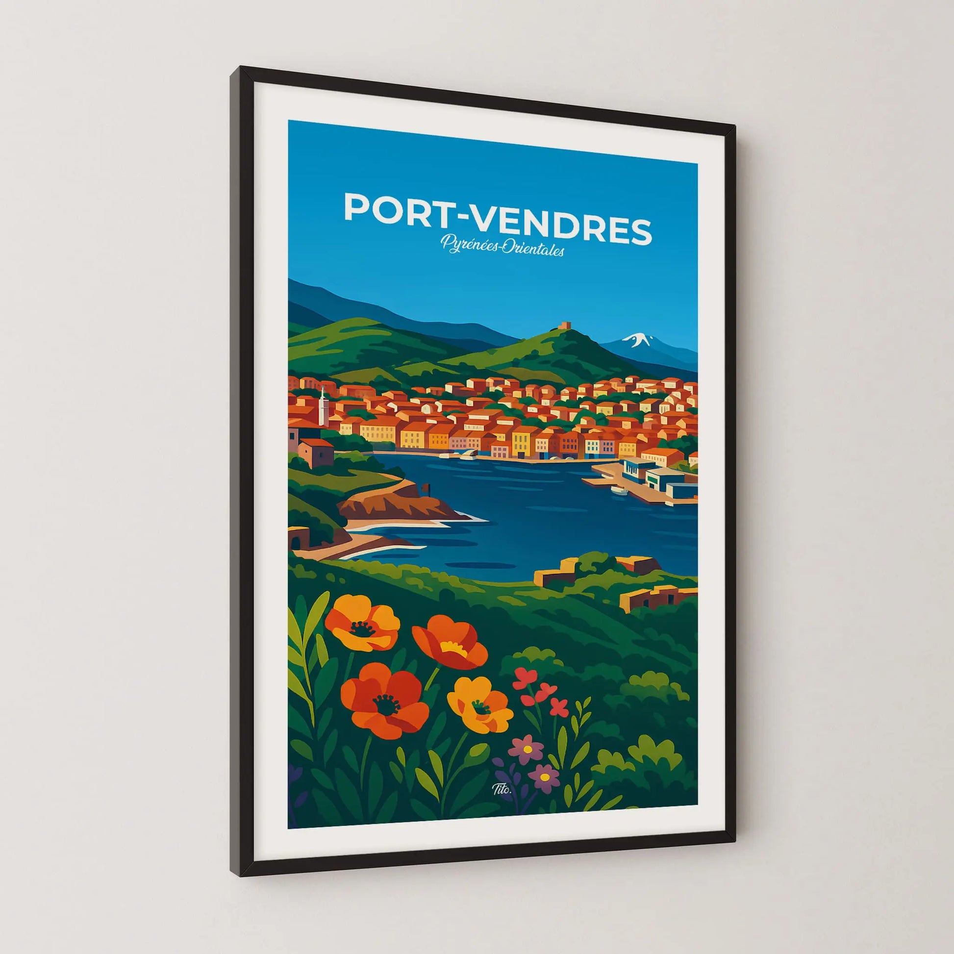 Affiche Port-Vendres - Poster vintage, impression artistique murale