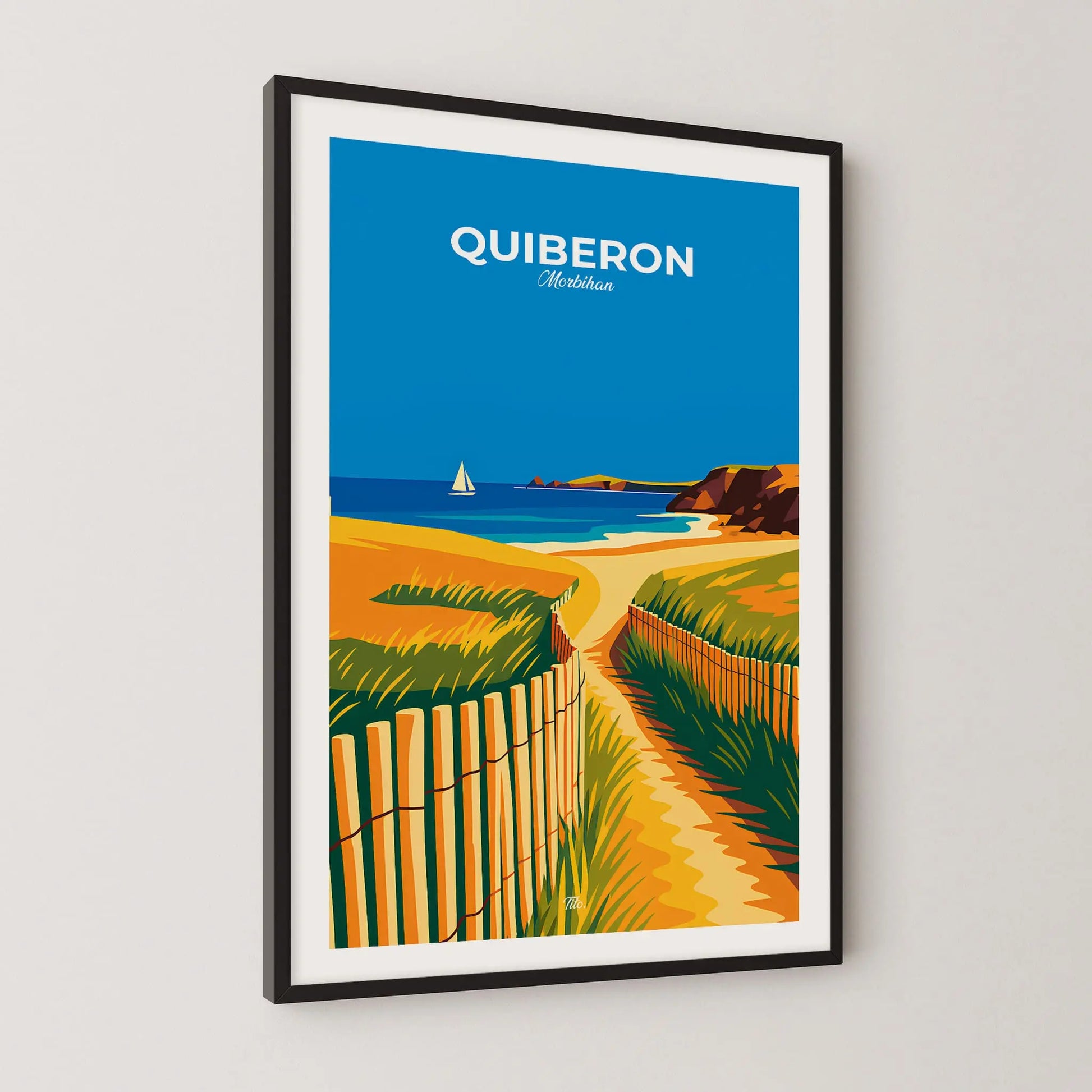 Affiche Quiberon - Poster vintage, impression artistique murale