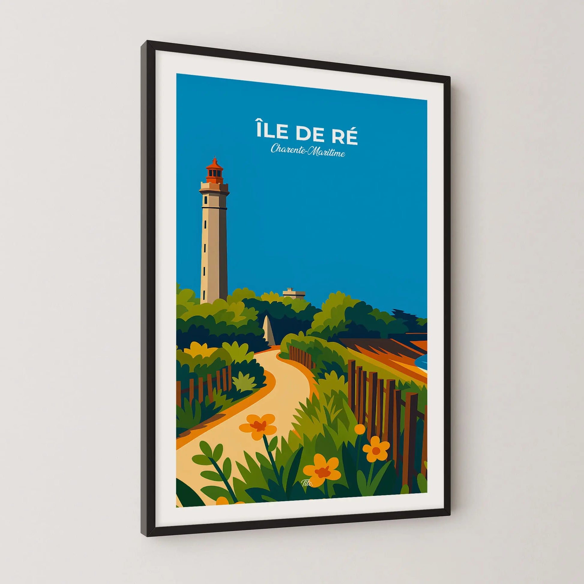 Affiche Île de Ré - Poster vintage, impression artistique murale
