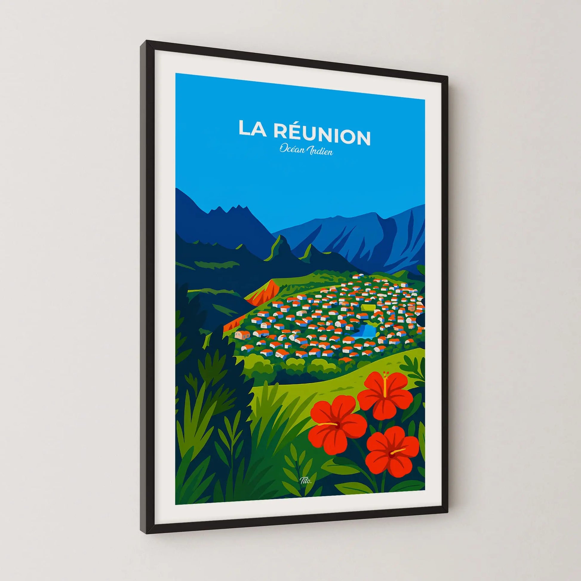 Affiche La Réunion - Poster vintage, impression artistique murale