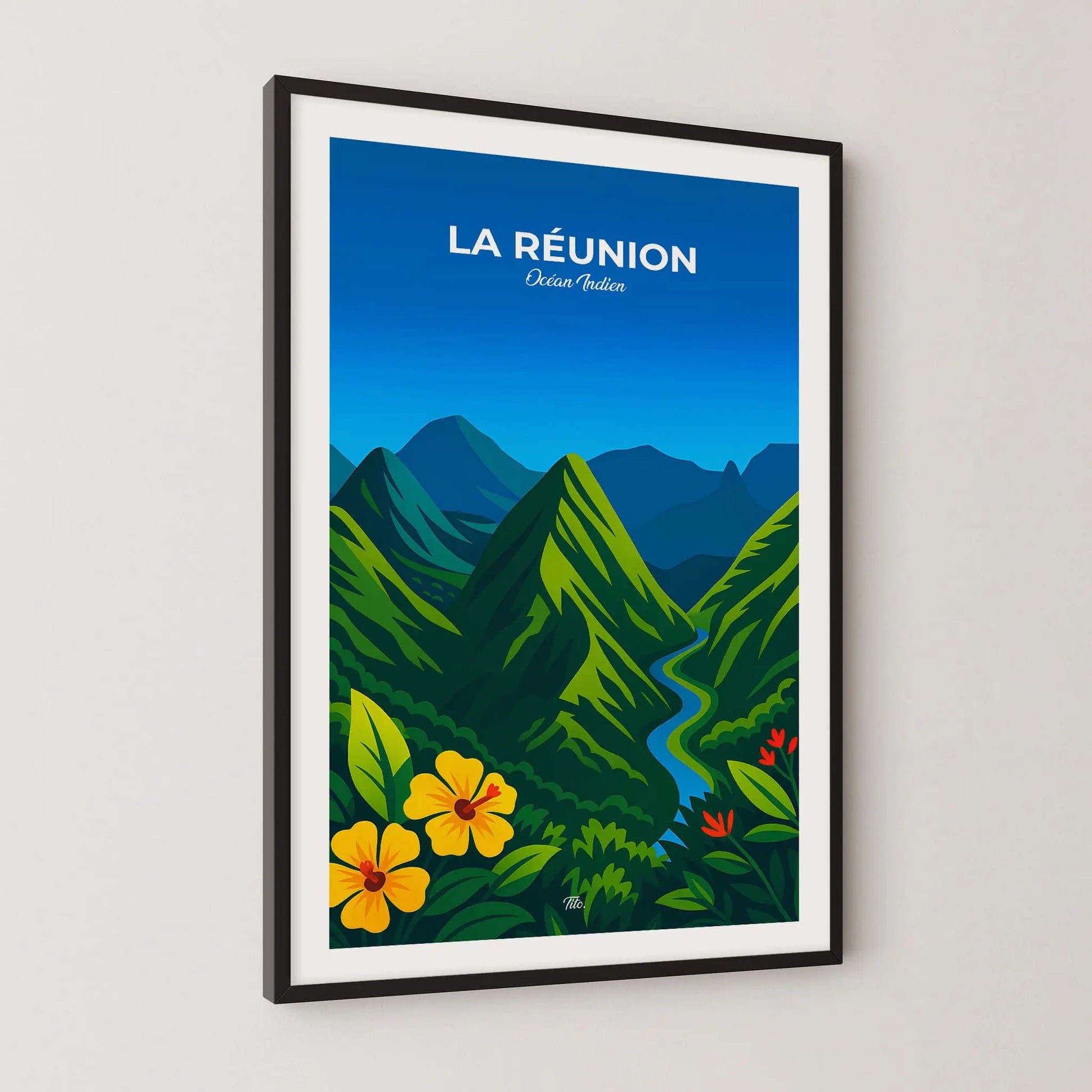 Affiche La Réunion - Poster vintage, impression artistique murale