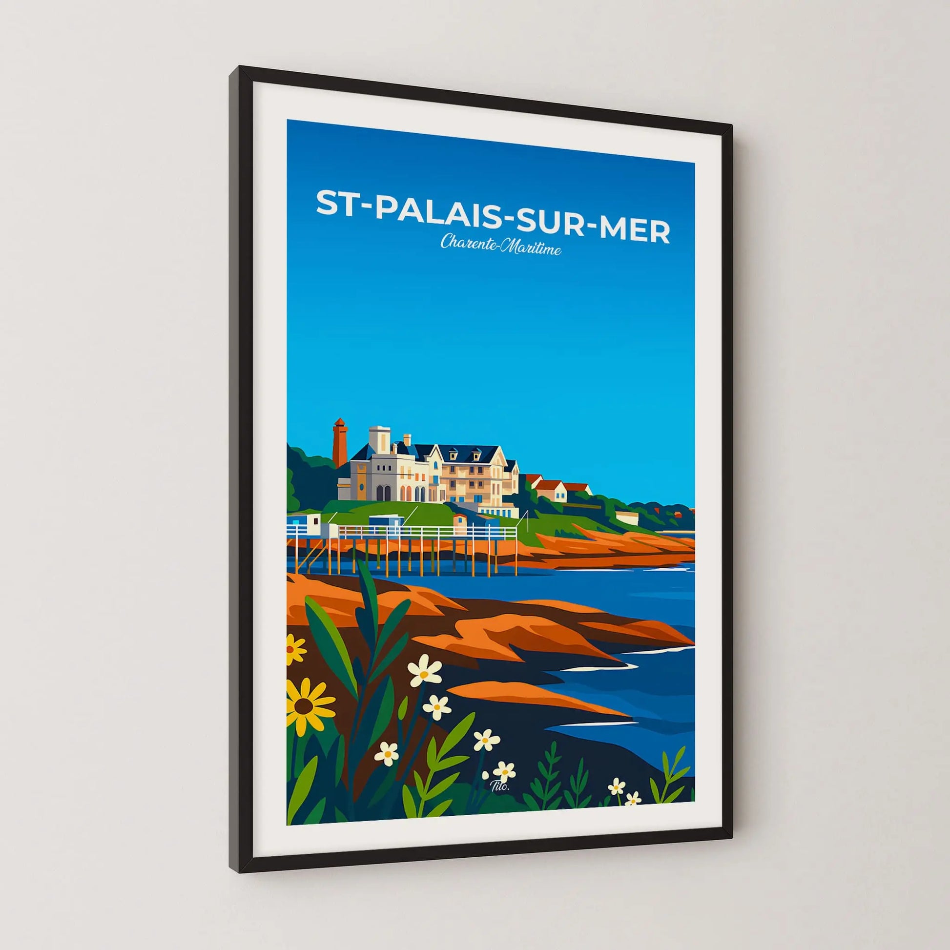 Affiche Saint-Palais-sur-Mer - Poster vintage, impression artistique murale