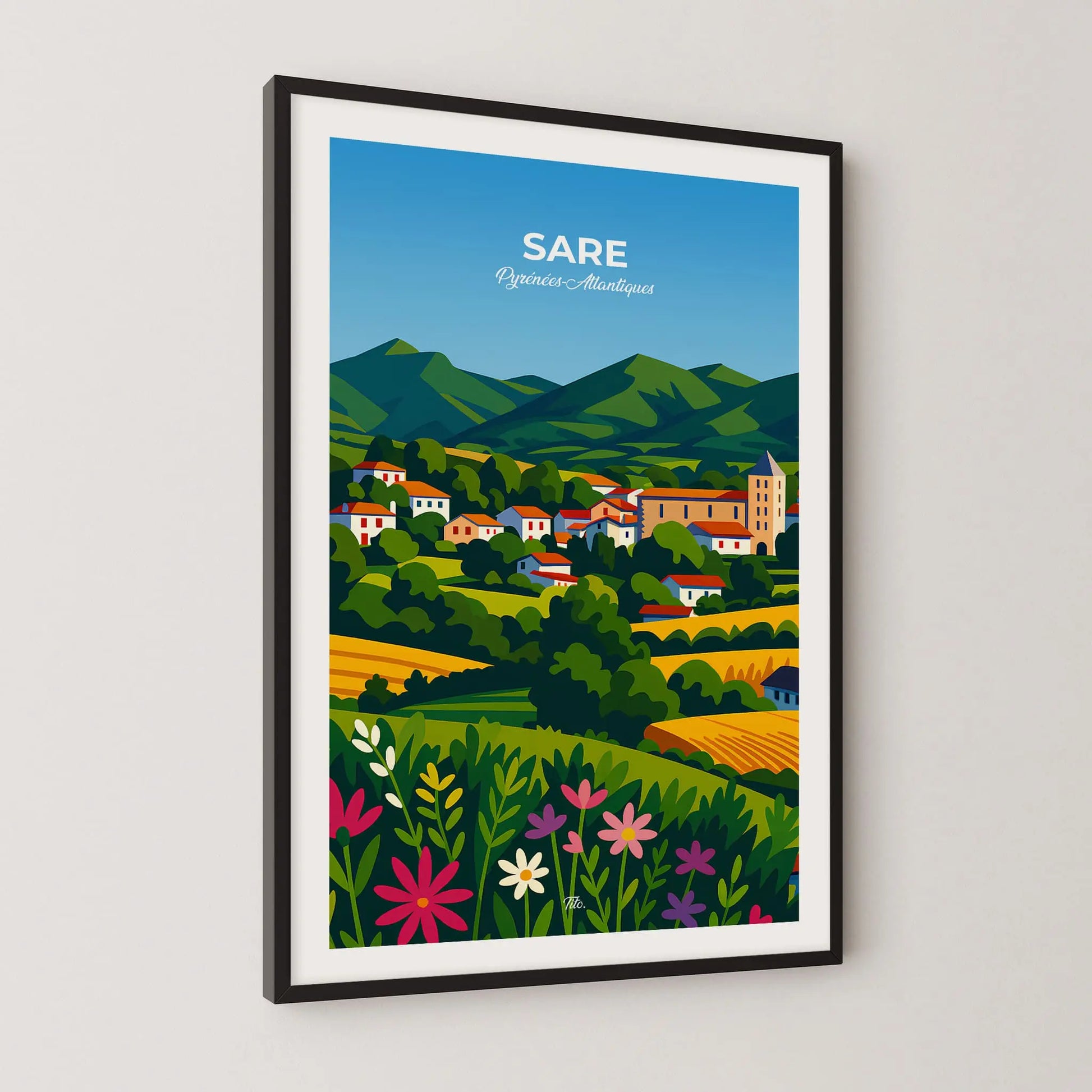 Affiche Sare - Poster vintage, impression artistique murale