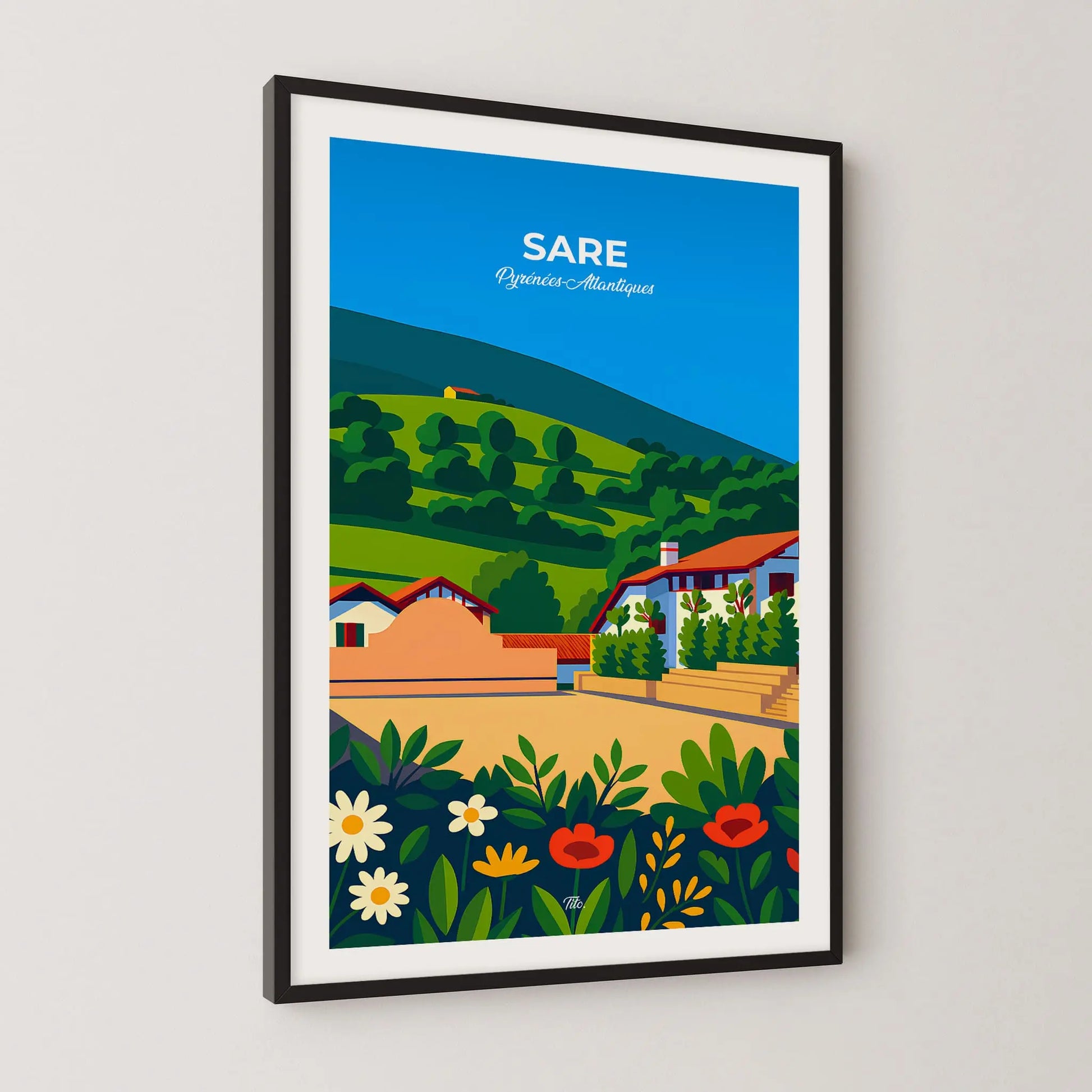 Affiche Sare - Poster vintage, impression artistique murale