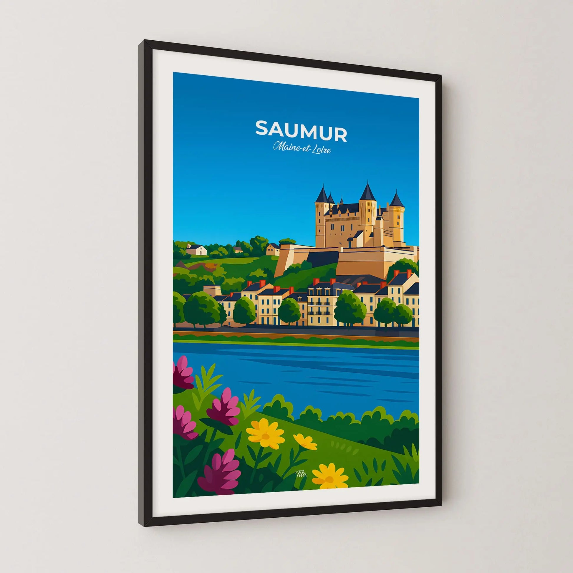 Affiche Saumur - Poster vintage, impression artistique murale