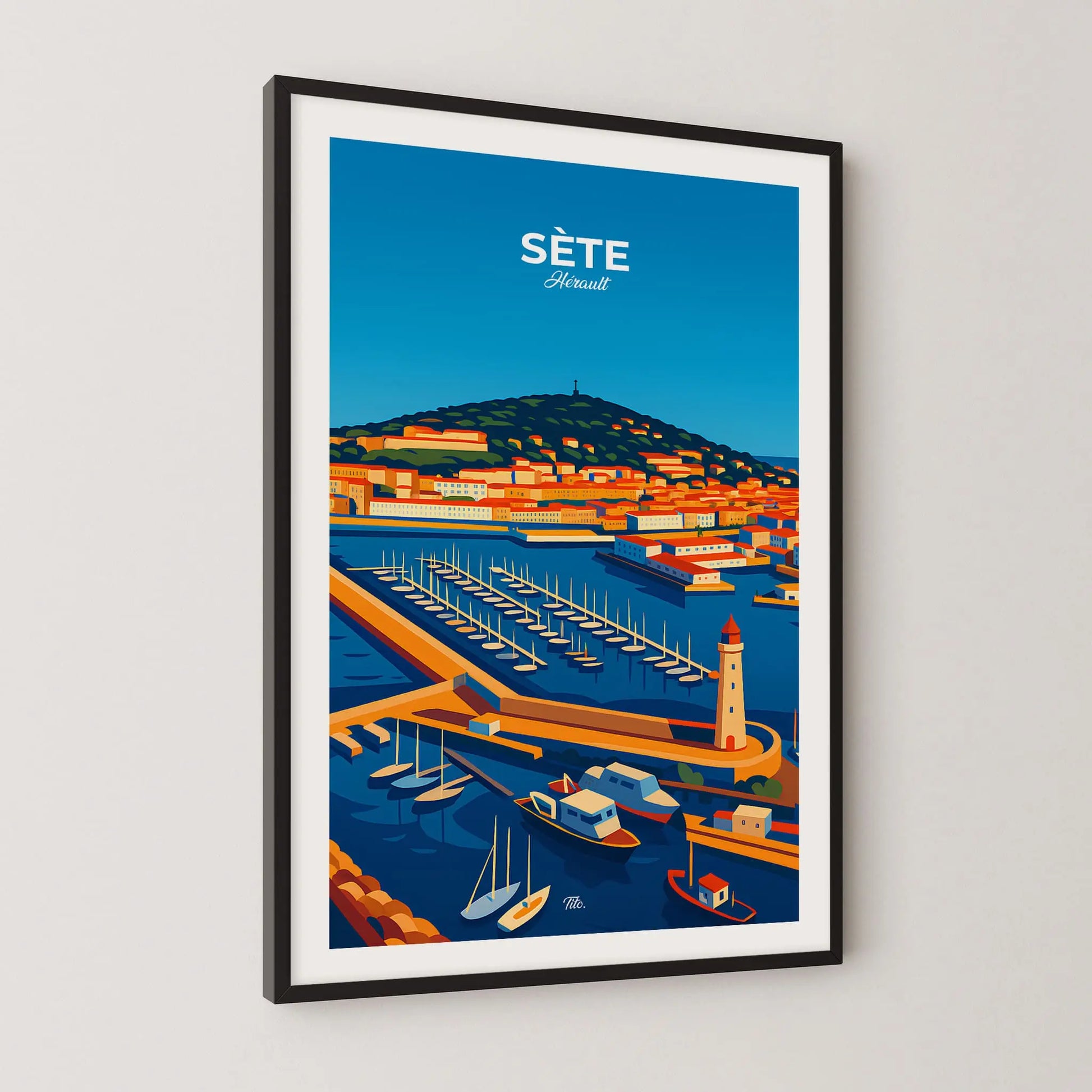 Affiche Sète - Poster vintage, impression artistique murale