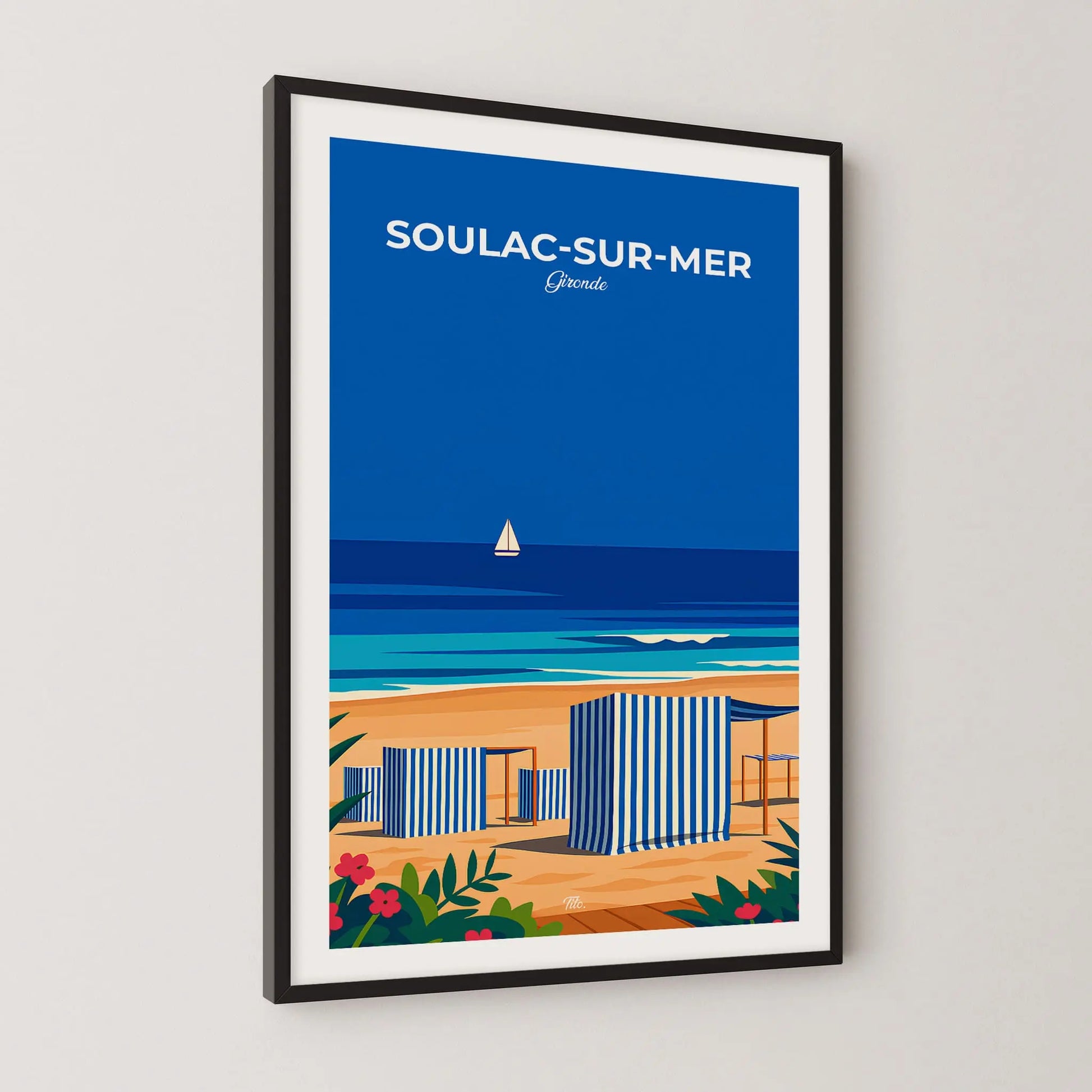 Affiche Soulac-sur-Mer - Poster vintage, impression artistique murale