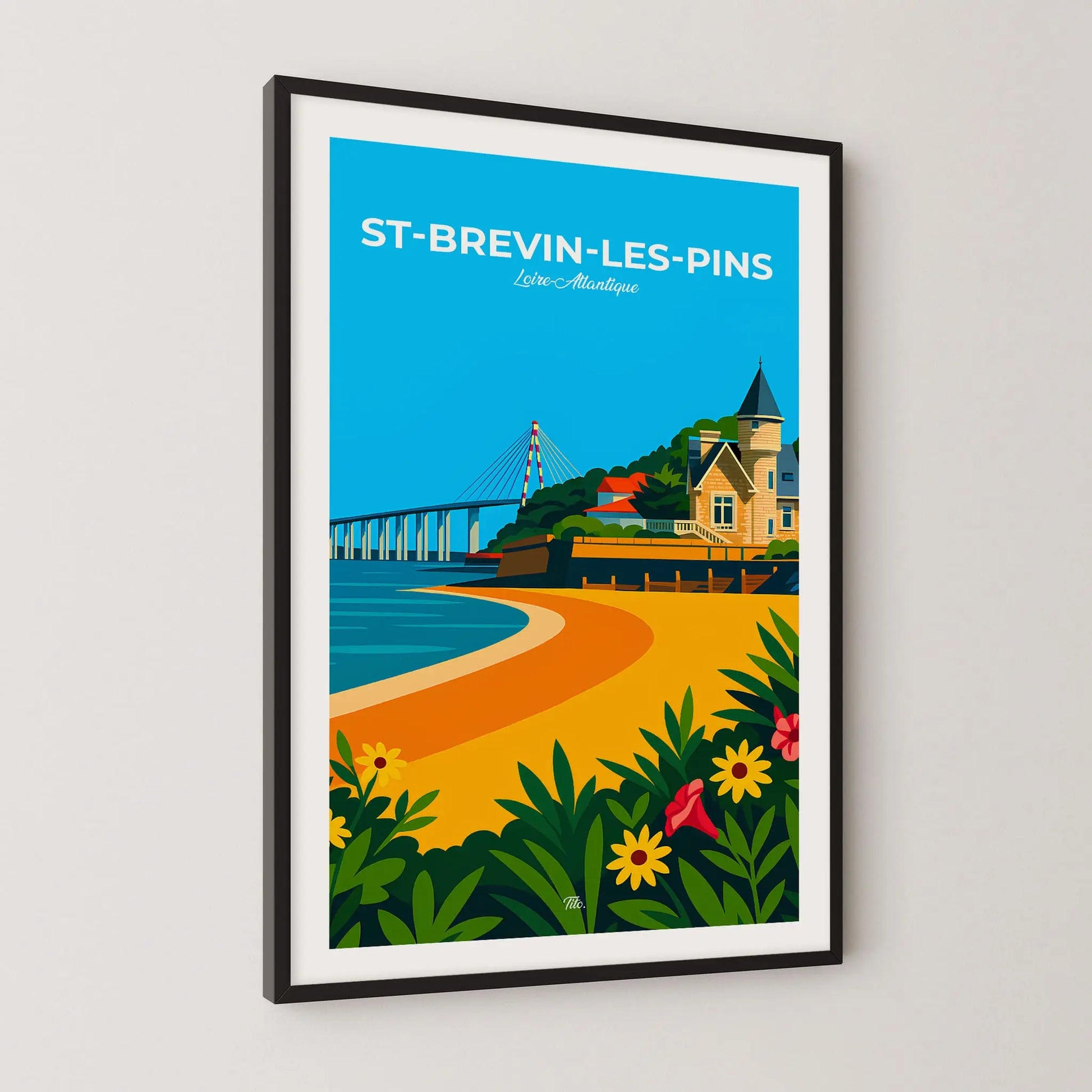 Affiche Saint-Brevin-les-Pins - Poster vintage, impression artistique murale