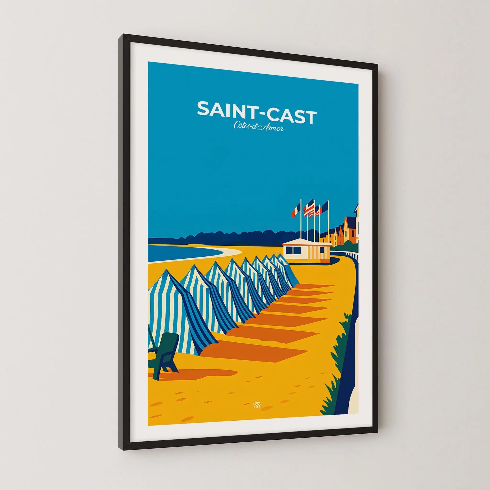 Affiche Saint-Cast-le-Guildo - Poster vintage, impression artistique murale