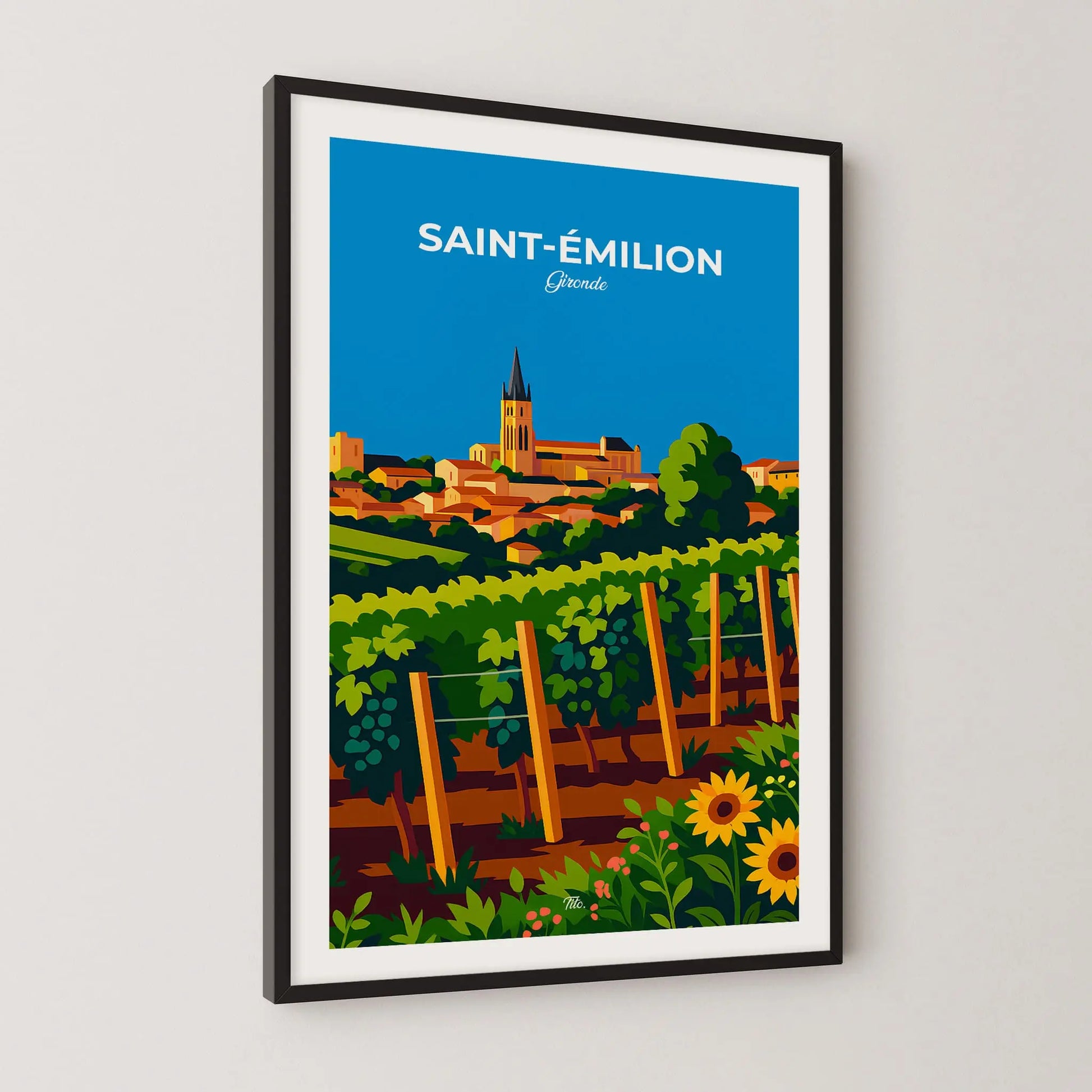 Affiche Saint-Émilion - Poster vintage, impression artistique murale
