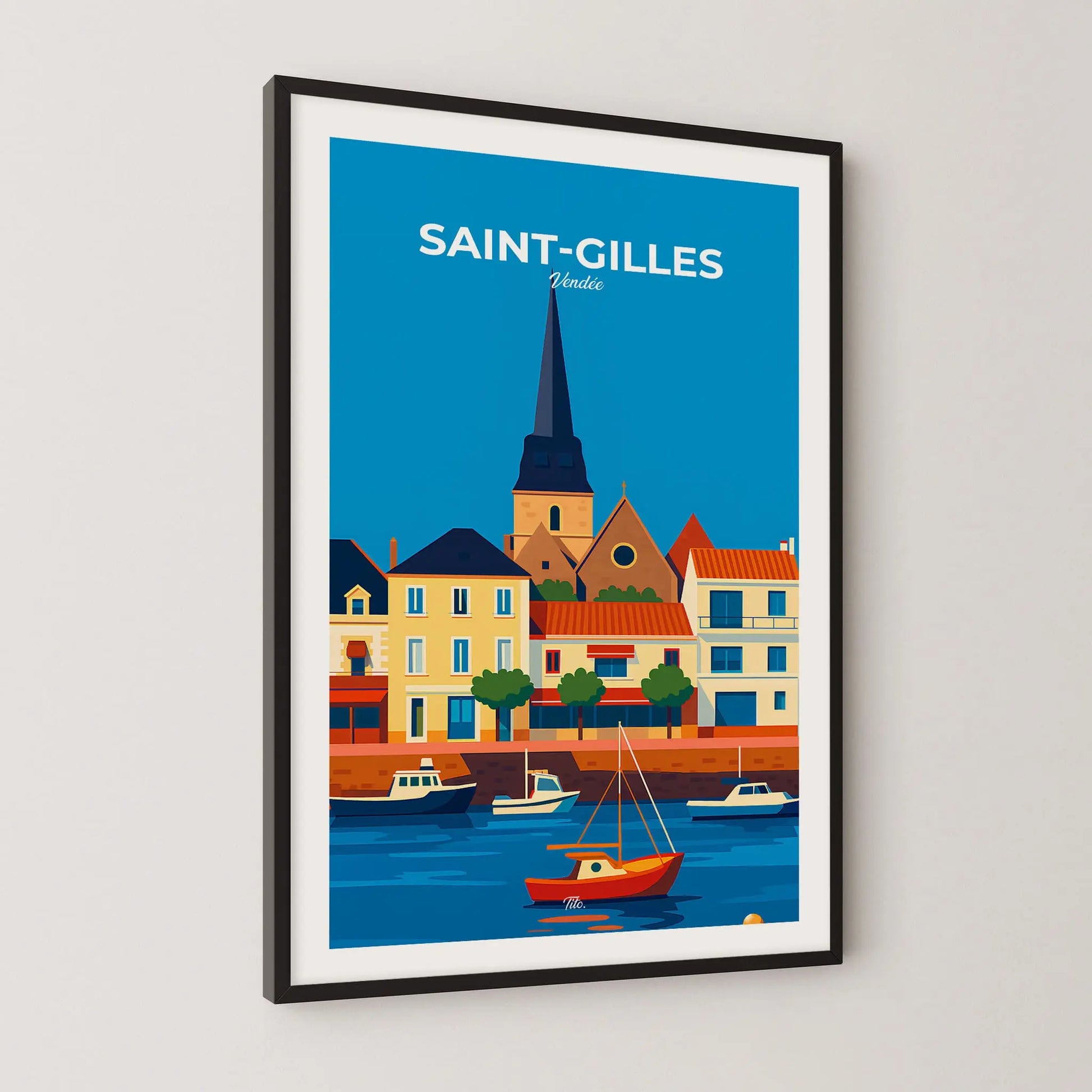 Affiche Saint-Gilles-Croix-de-Vie - Poster vintage, impression artistique murale