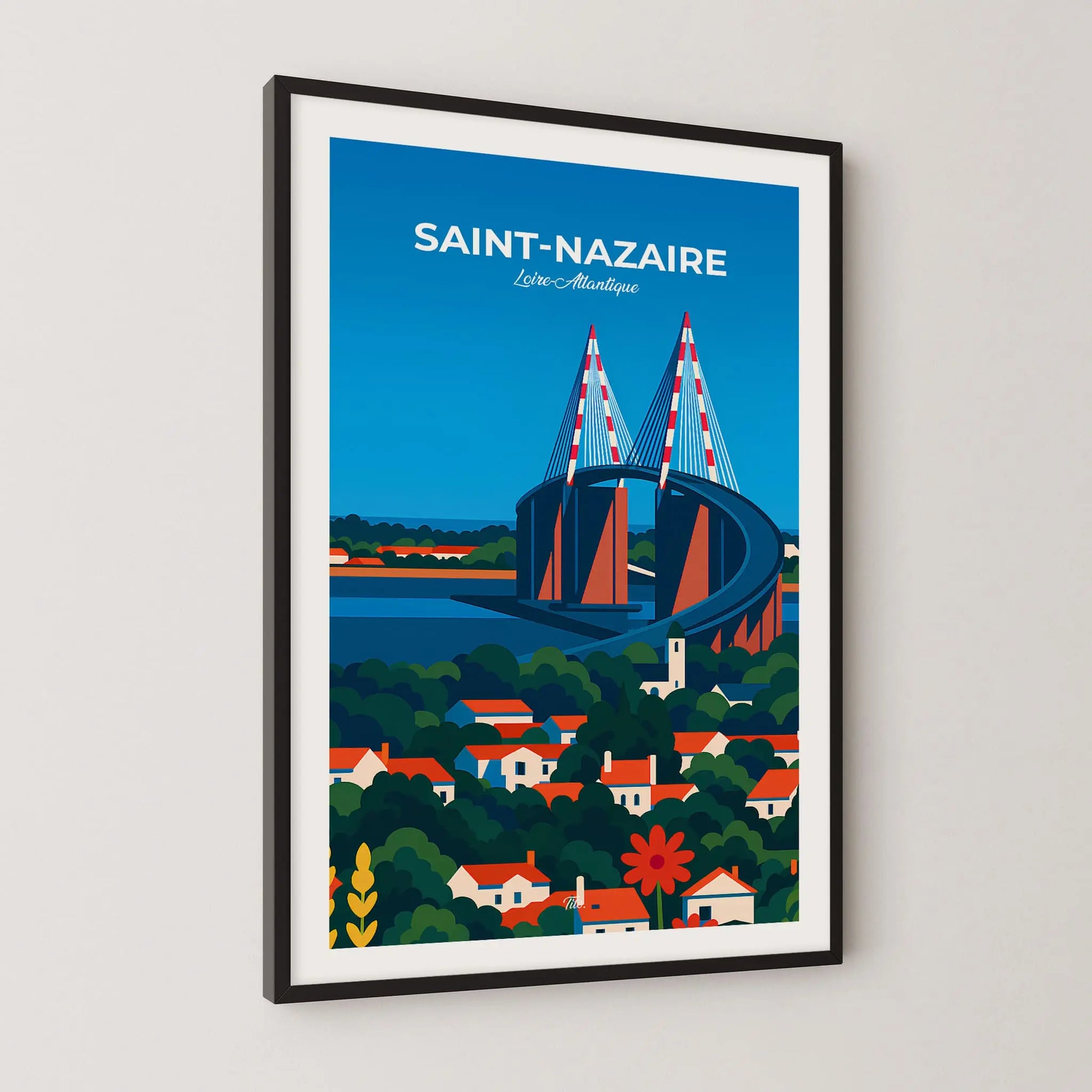 Affiche Saint-Nazaire - Poster vintage, impression artistique murale