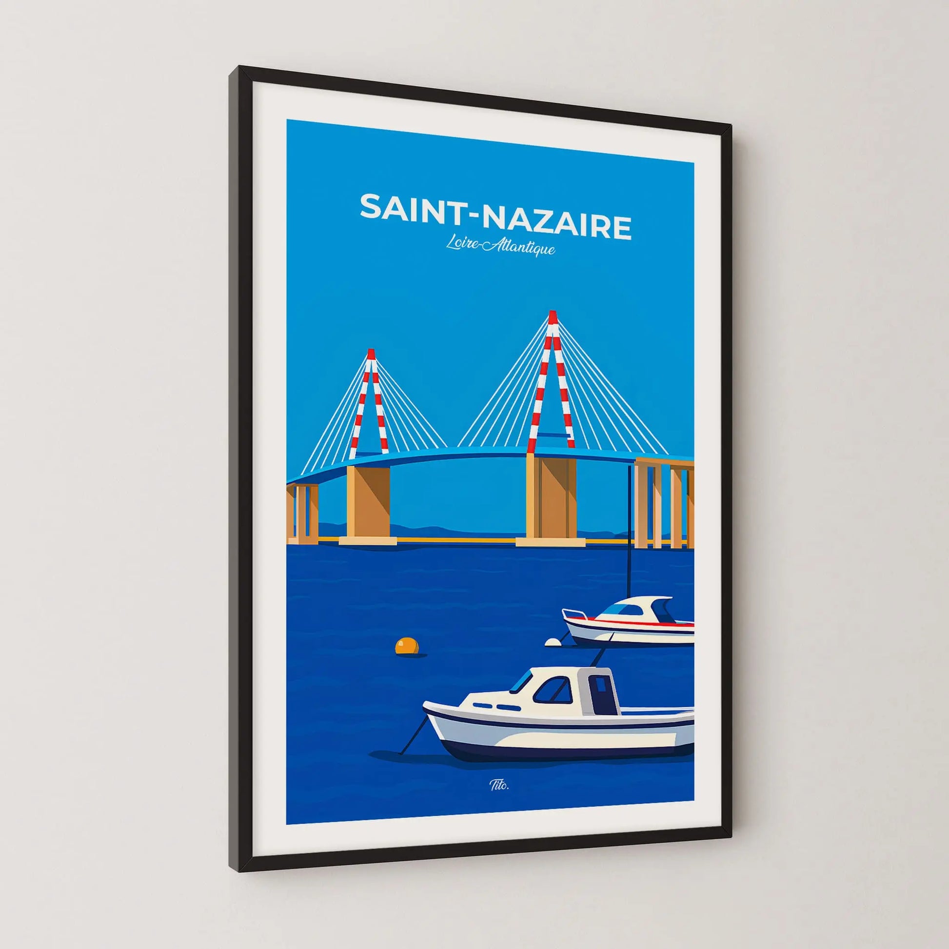 Affiche Saint-Nazaire - Poster vintage, impression artistique murale