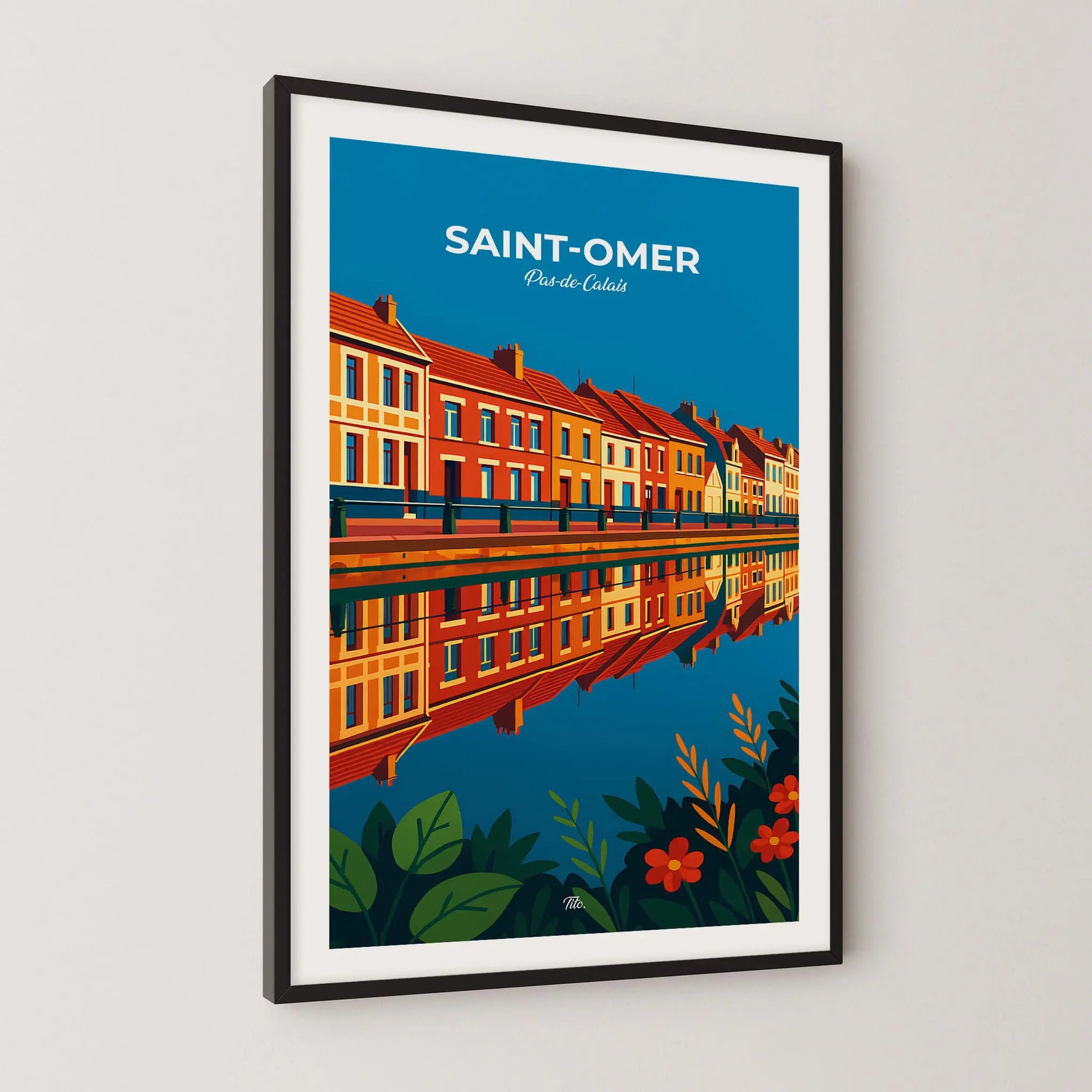 Affiche Saint-Omer - Poster vintage, impression artistique murale