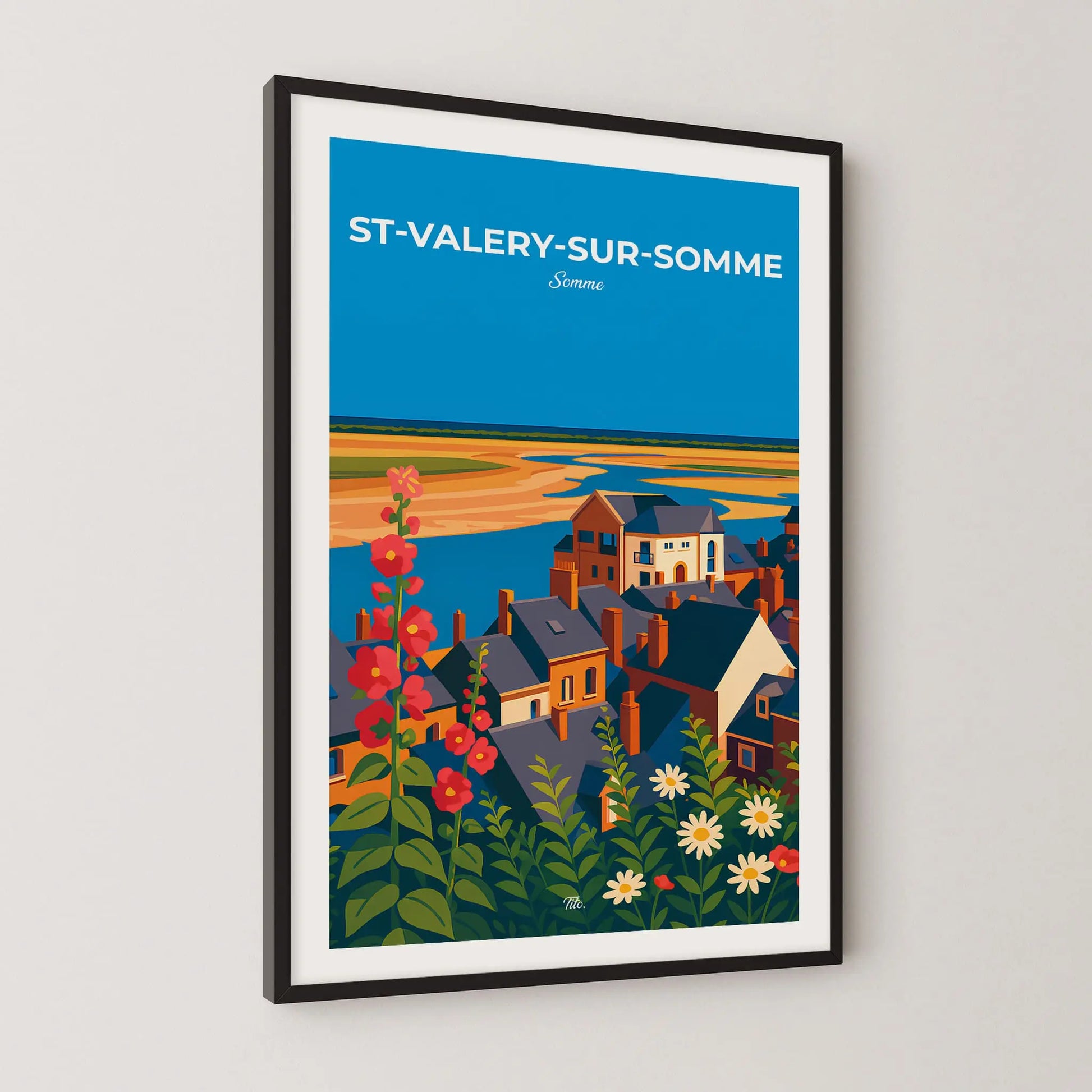 Affiche Saint-Valery-sur-Somme - Poster vintage, impression artistique murale