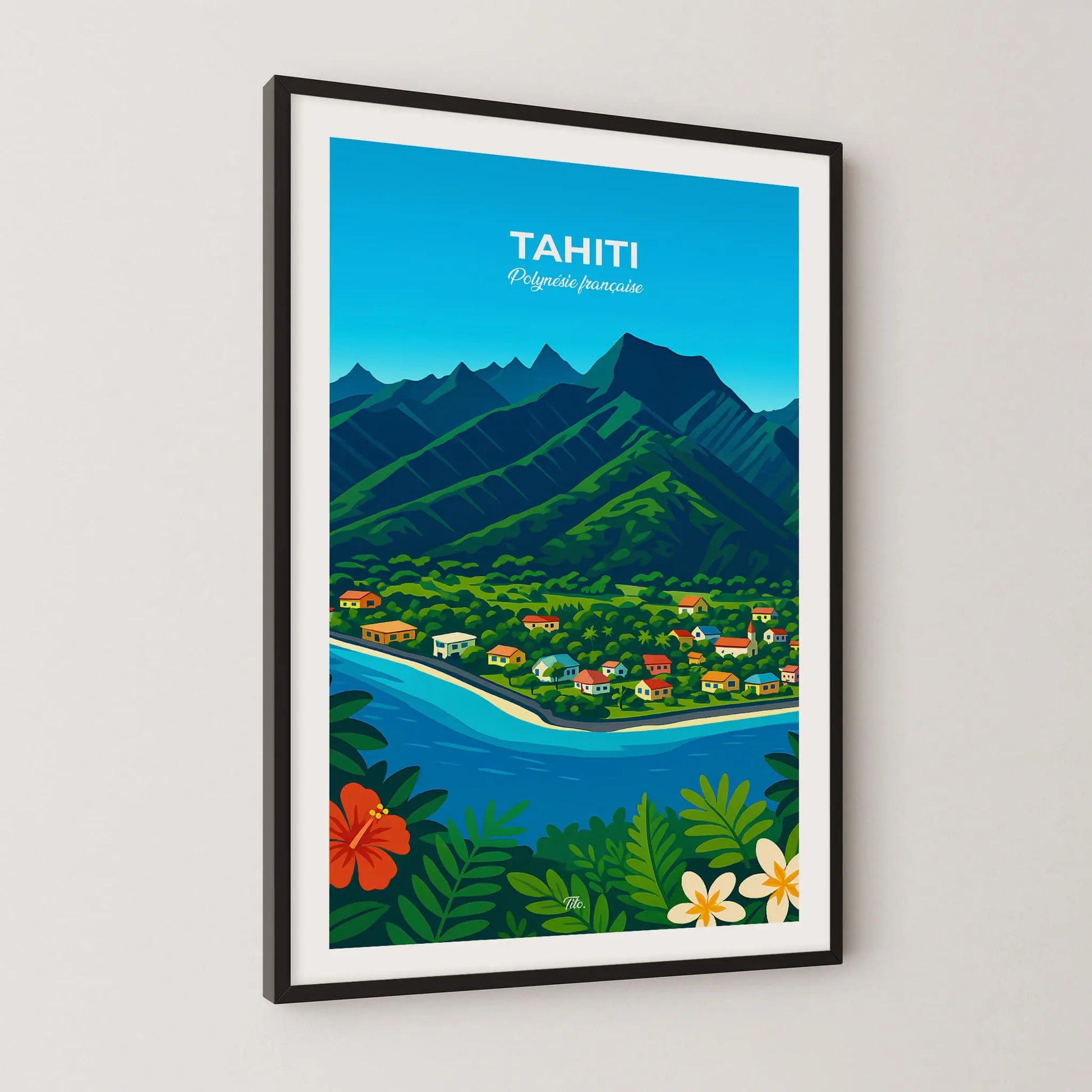 Affiche Tahiti - Poster vintage, impression artistique murale