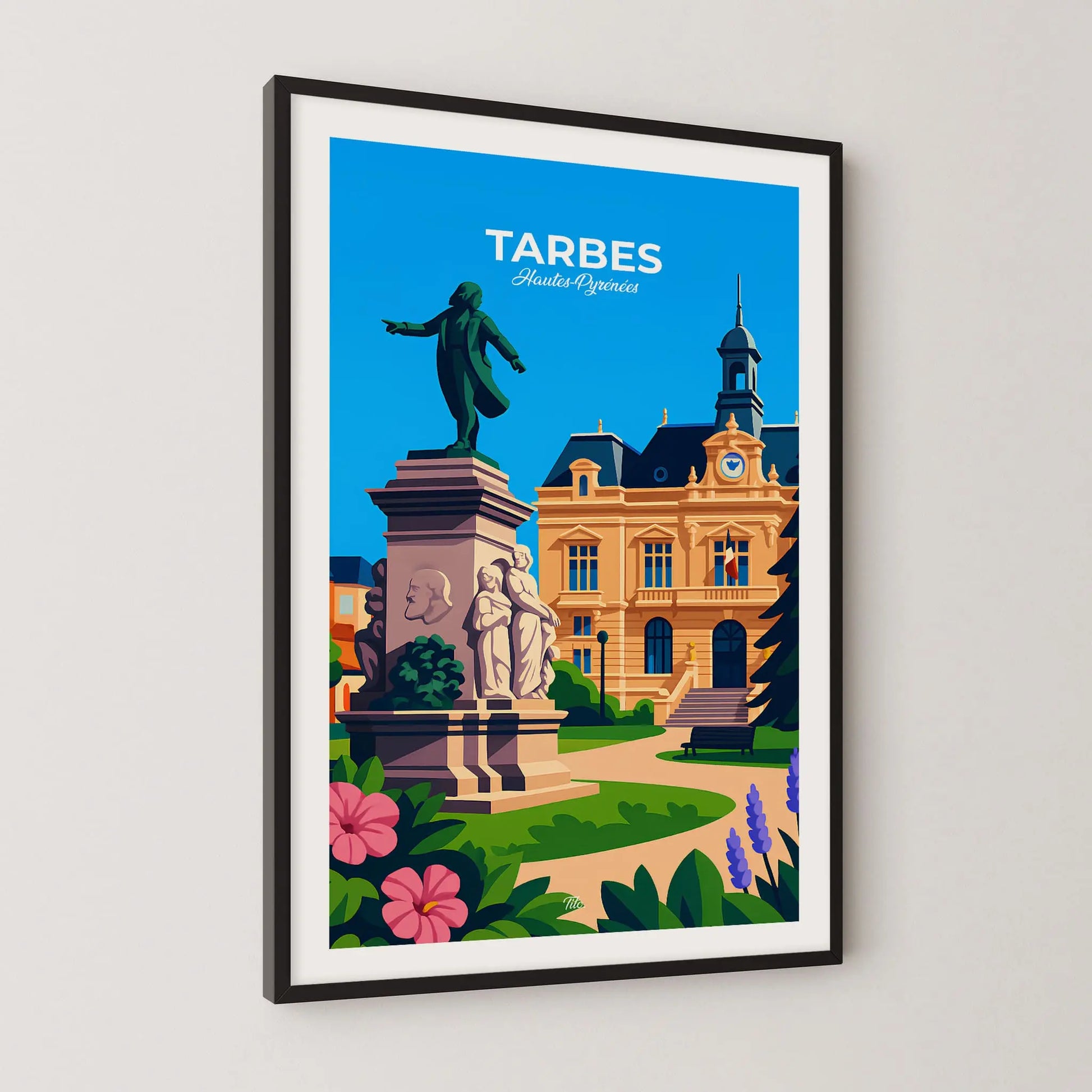 Affiche Tarbes - Poster vintage, impression artistique murale