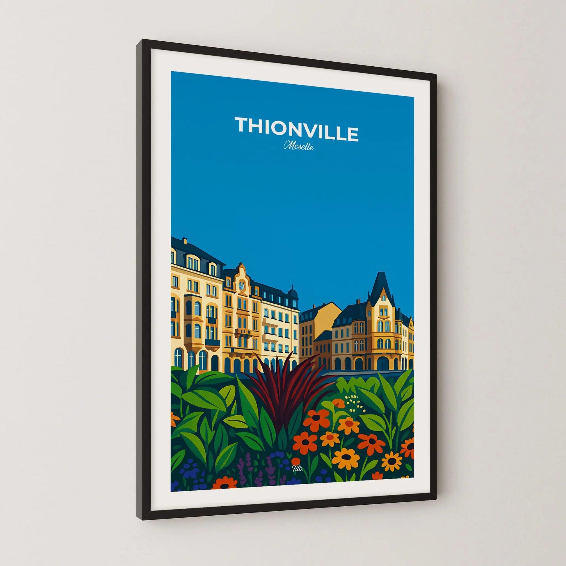 Affiche Thionville - Poster vintage, impression artistique murale