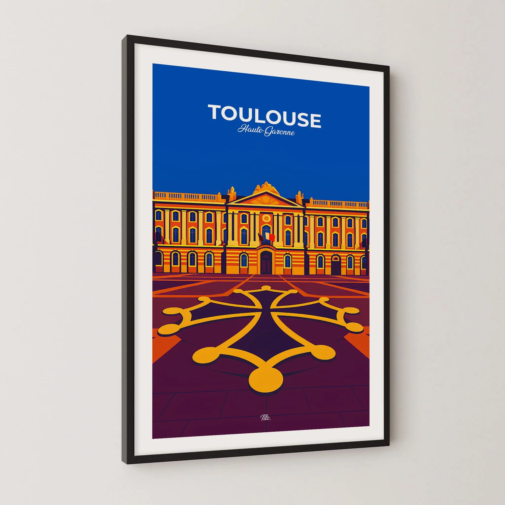 Affiche Toulouse - Poster vintage, impression artistique murale