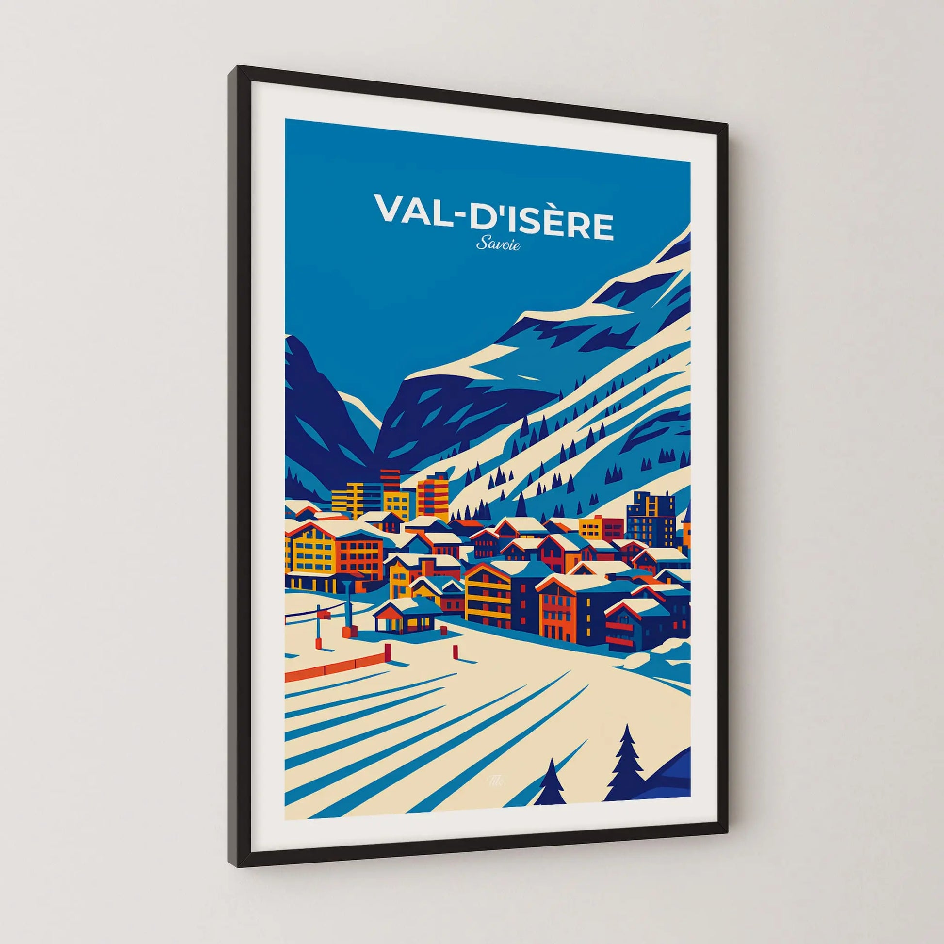 Affiche Val-d’Isère - Poster vintage, impression artistique murale