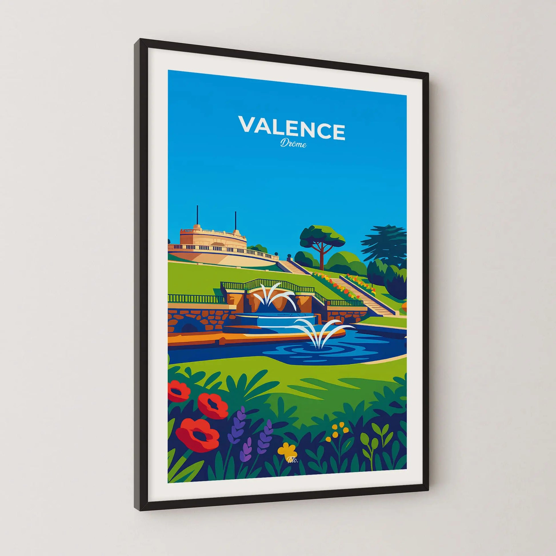 Affiche Valence - Poster vintage, impression artistique murale