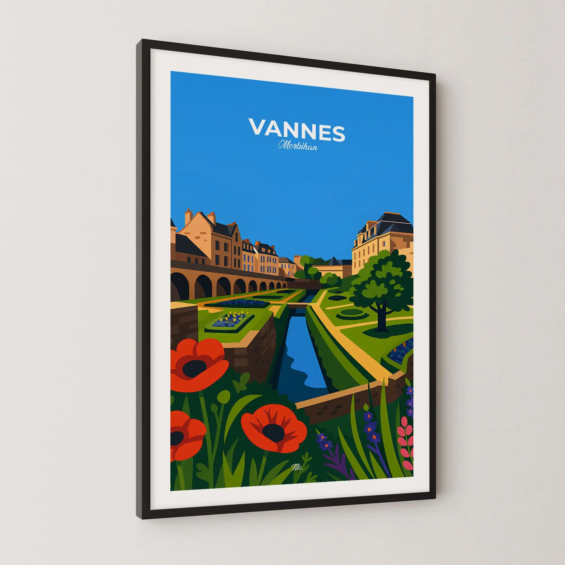 Affiche Vannes - Poster vintage, impression artistique murale