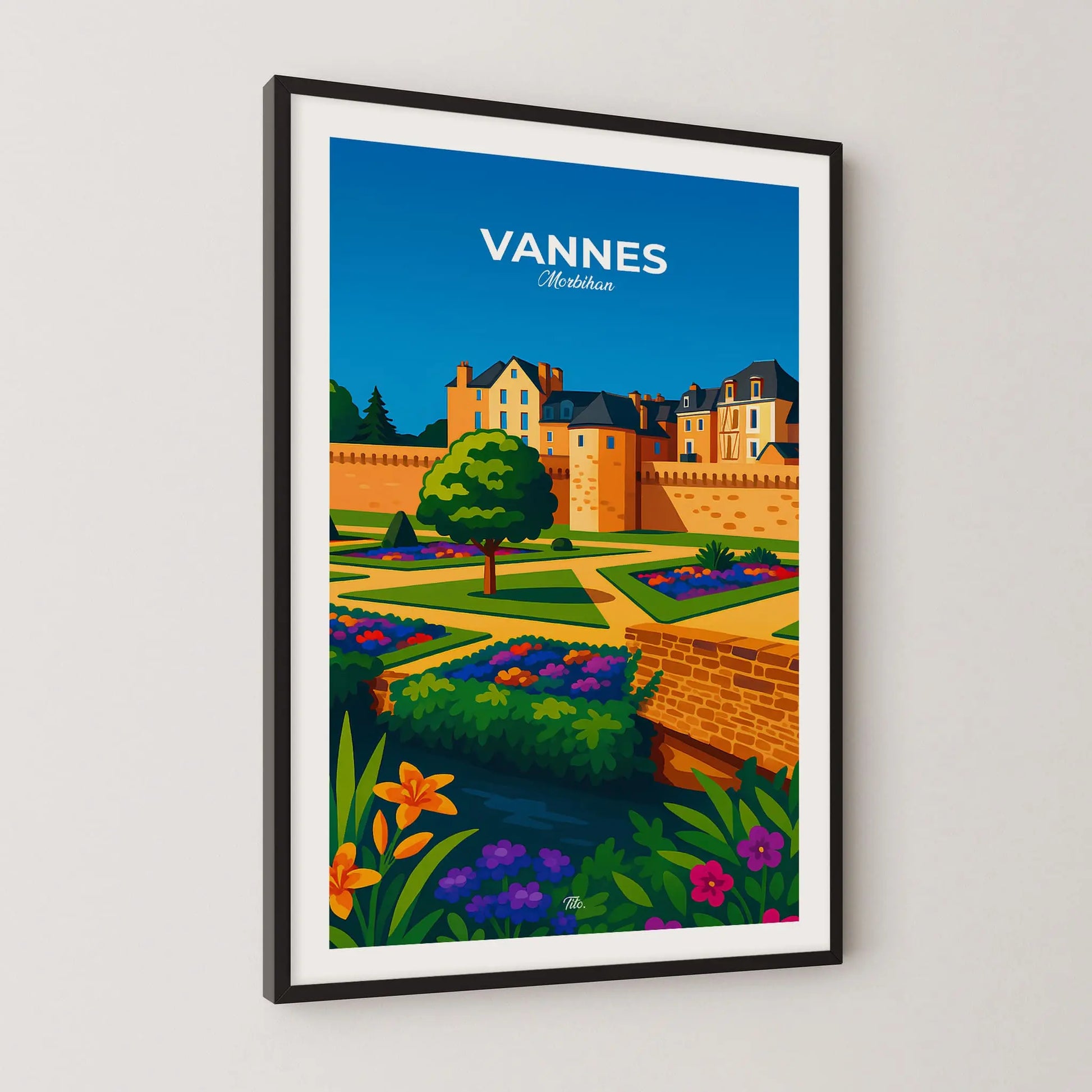 Affiche Vannes - Poster vintage, impression artistique murale