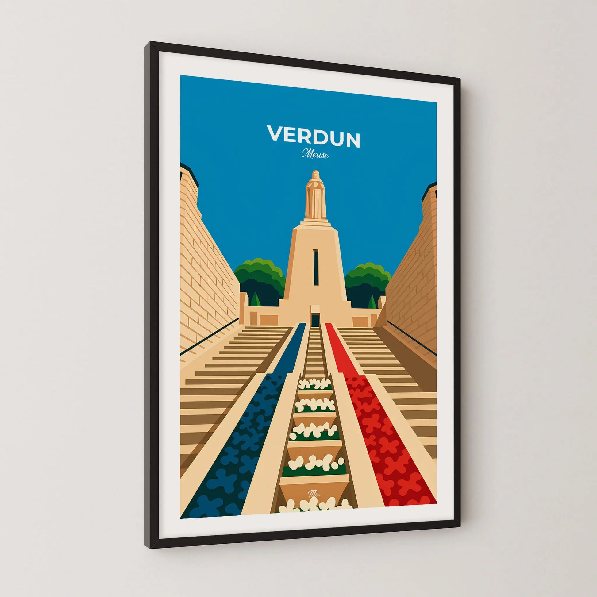 Affiche Verdun - Poster vintage, impression artistique murale