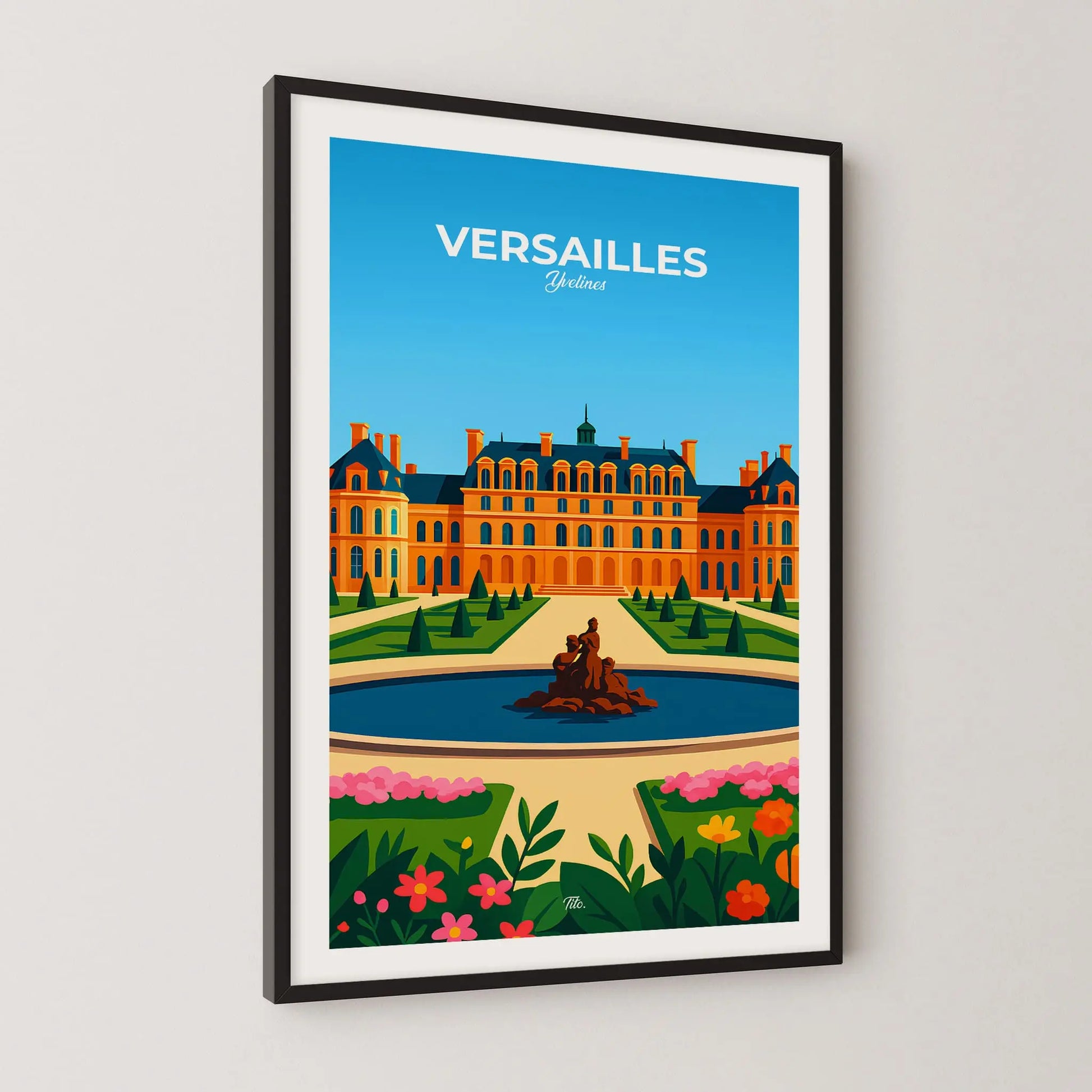 Affiche Versailles - Poster vintage, impression artistique murale