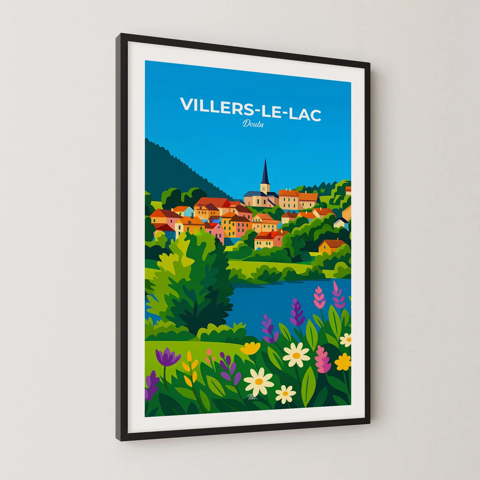 Affiche Villers-le-Lac - Poster vintage, impression artistique murale