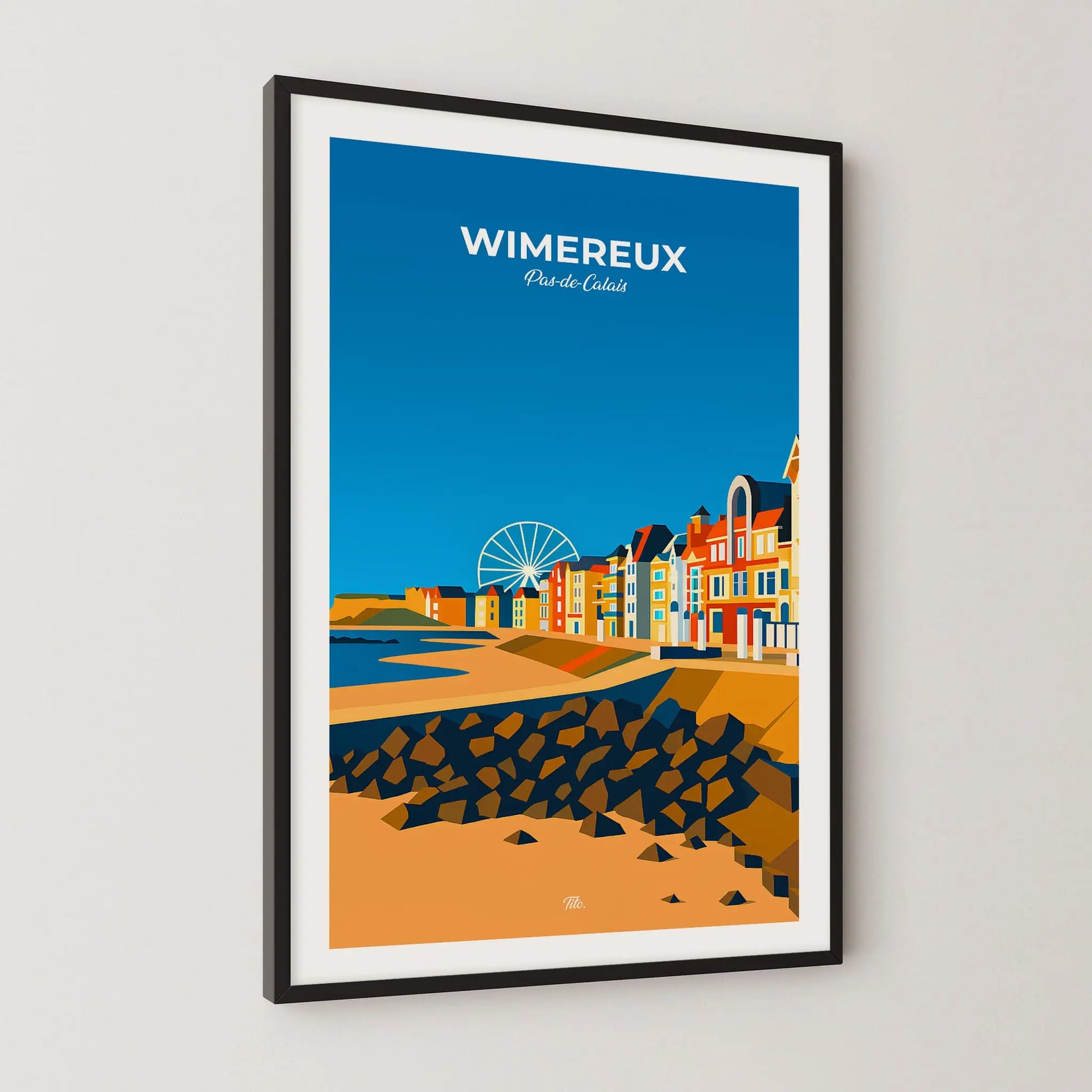 Affiche Wimereux - Poster vintage, impression artistique murale