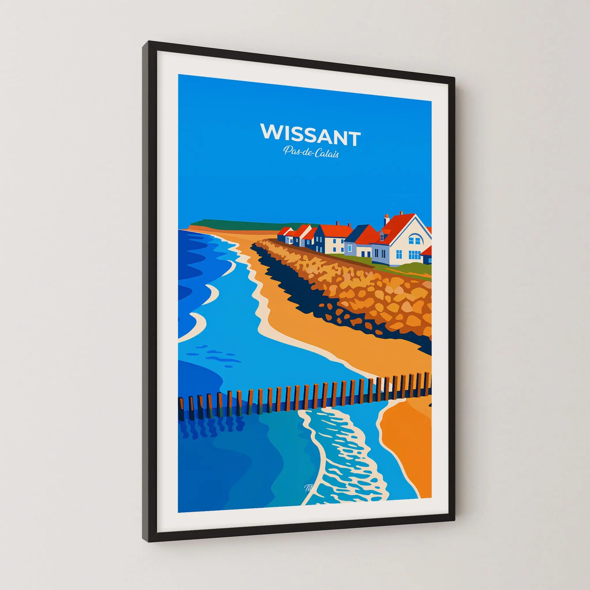 Affiche Wissant - Poster vintage, impression artistique murale