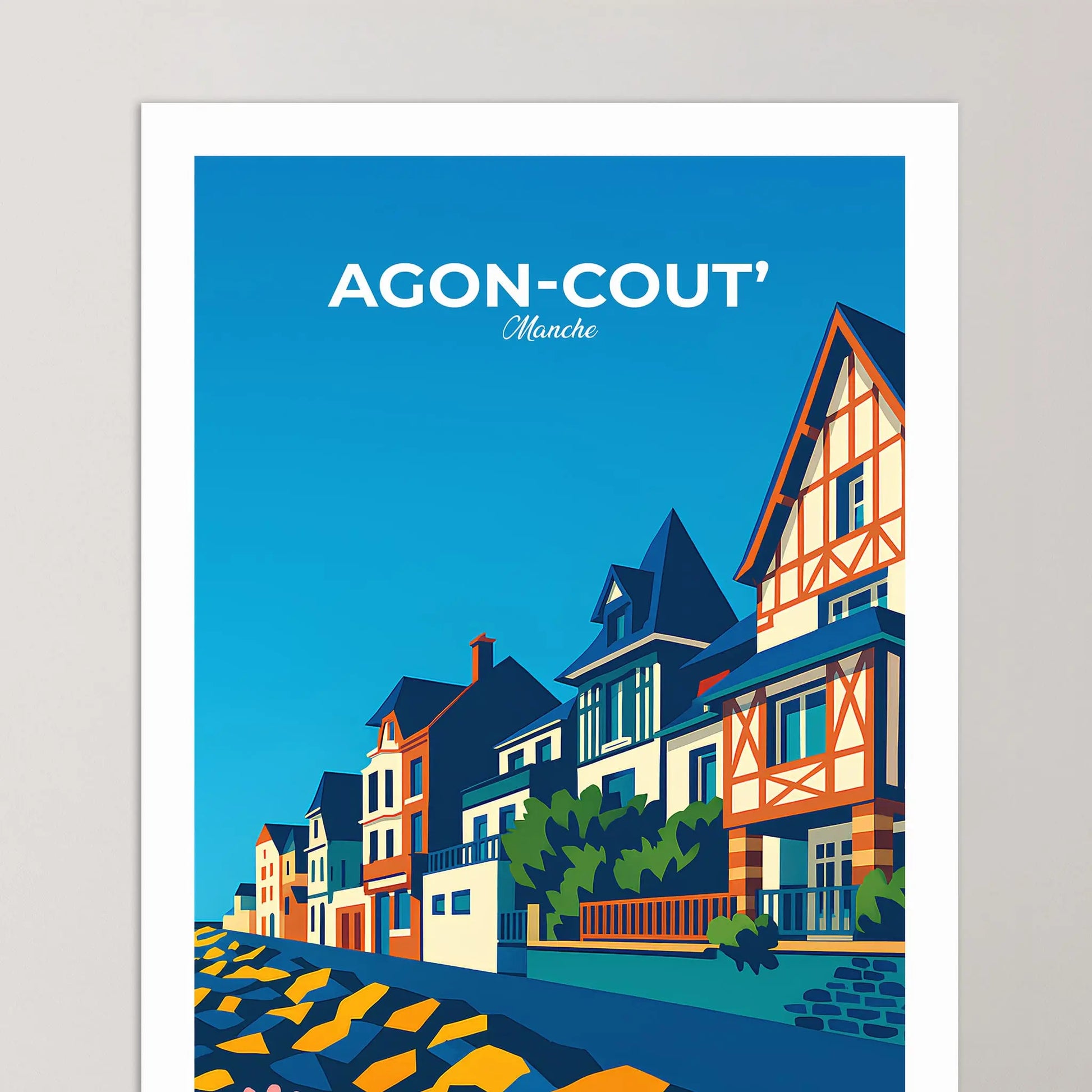 Affiche Agon-Coutainville - Poster vintage, impression artistique murale
