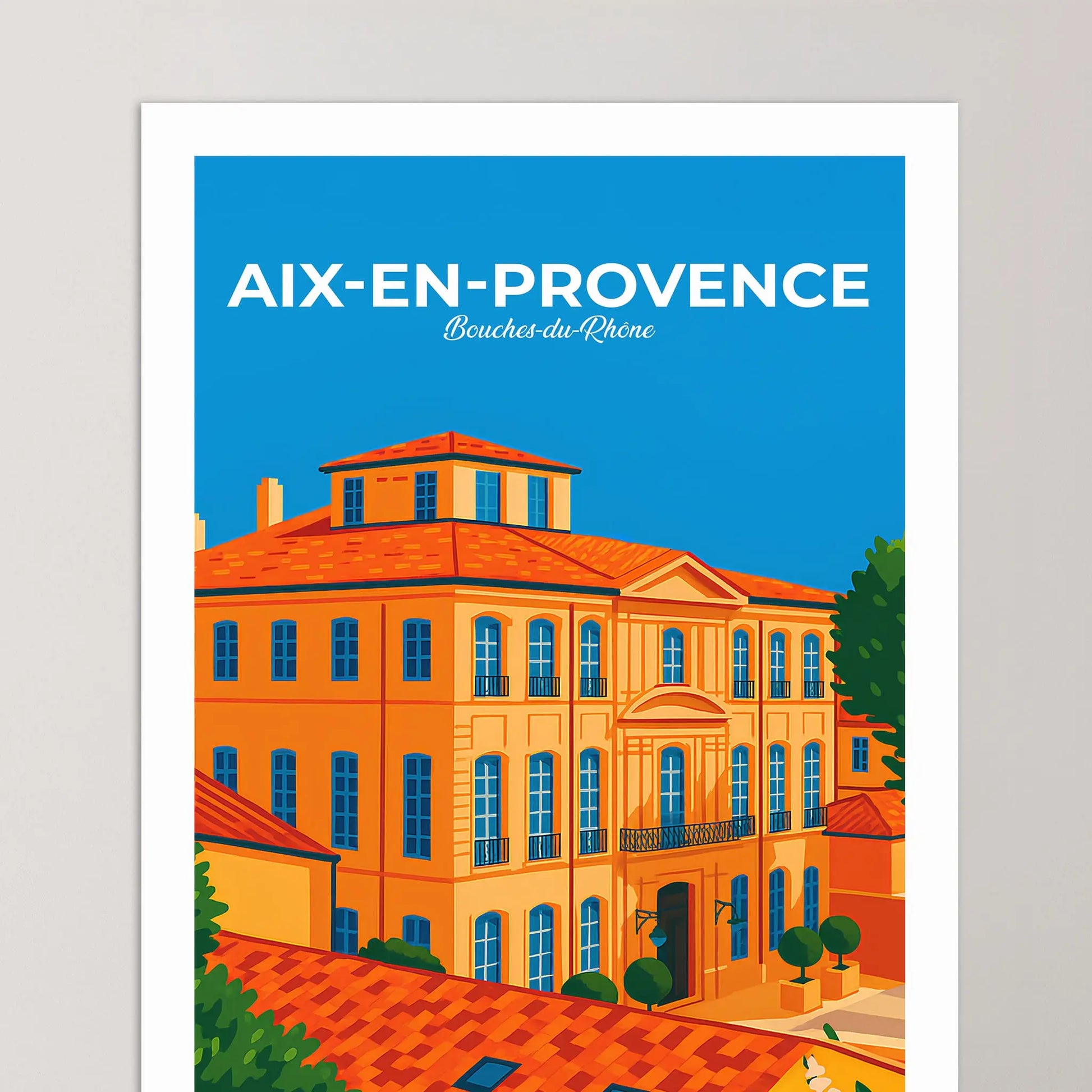Affiche Aix-en-Provence - Poster vintage, impression artistique murale