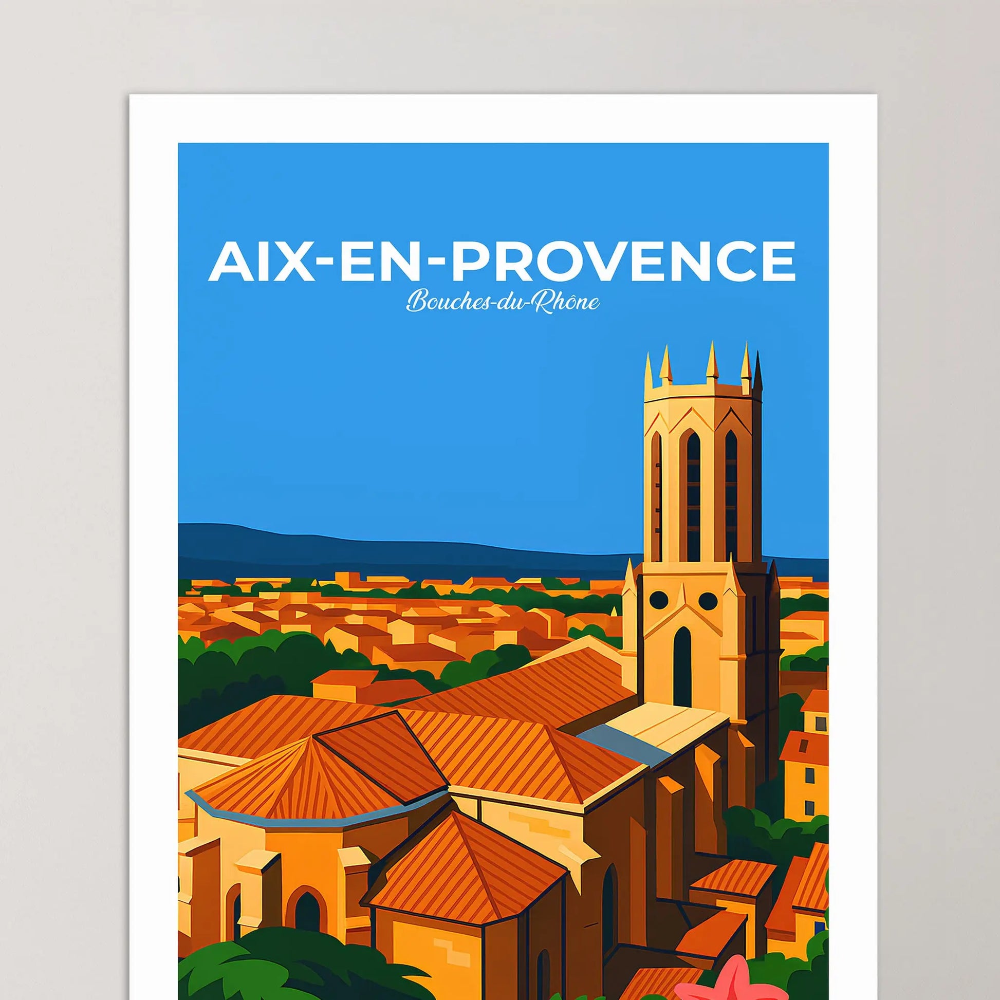 Affiche Aix-en-Provence - Poster vintage, impression artistique murale