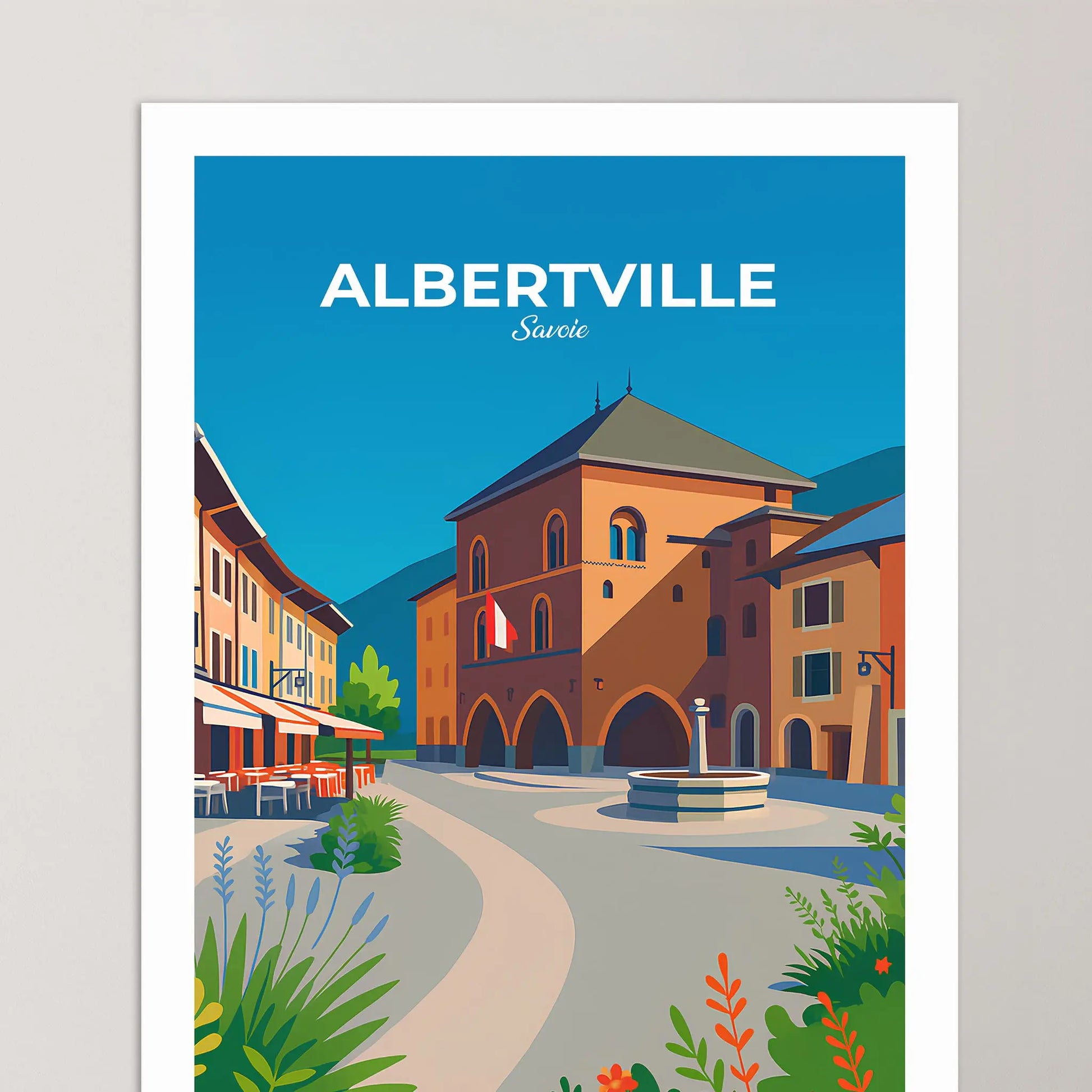 Affiche Albertville - Poster vintage, impression artistique murale